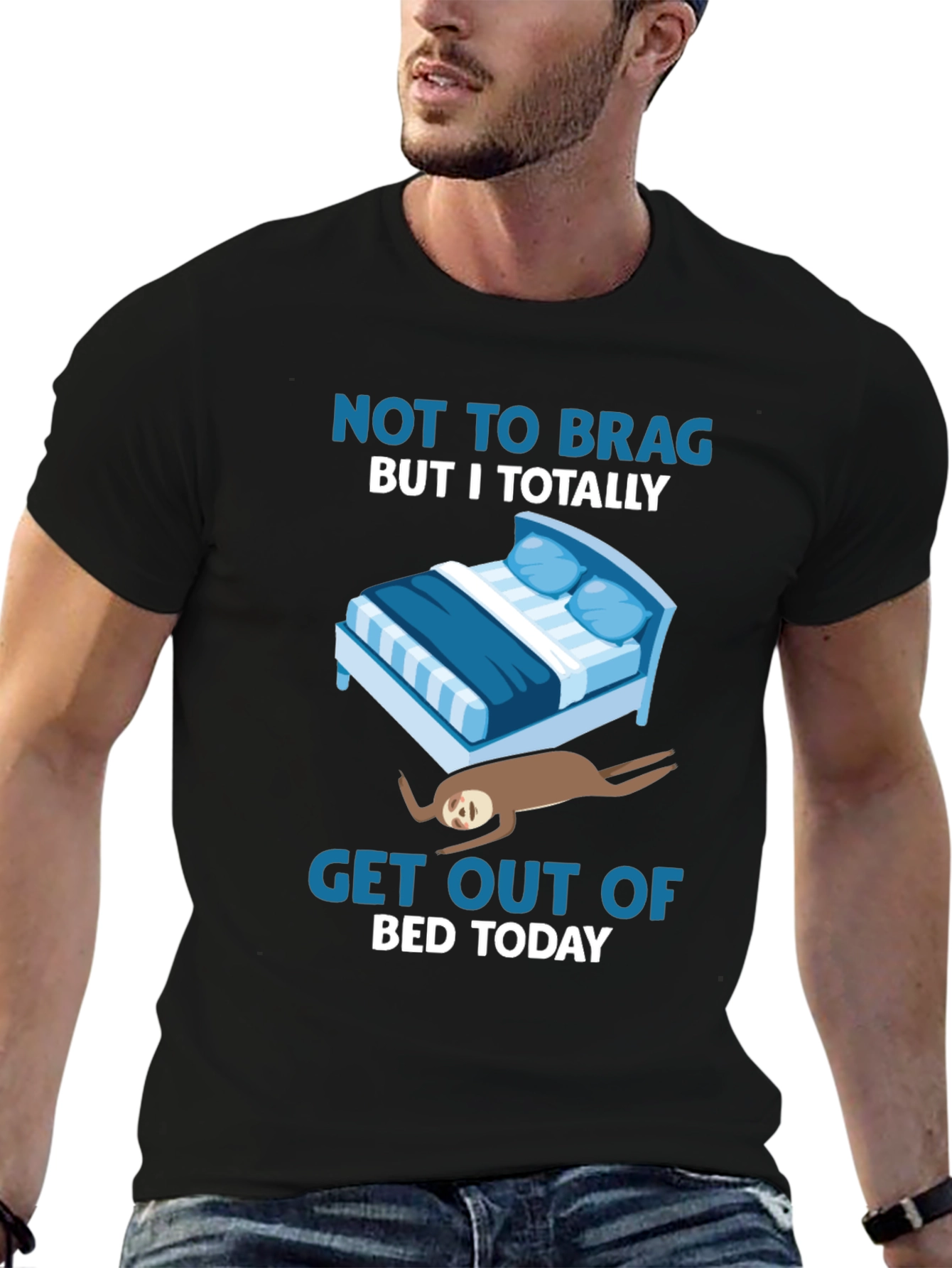 Funny Sloth Bed T-Shirt - Lazy Days Tee
