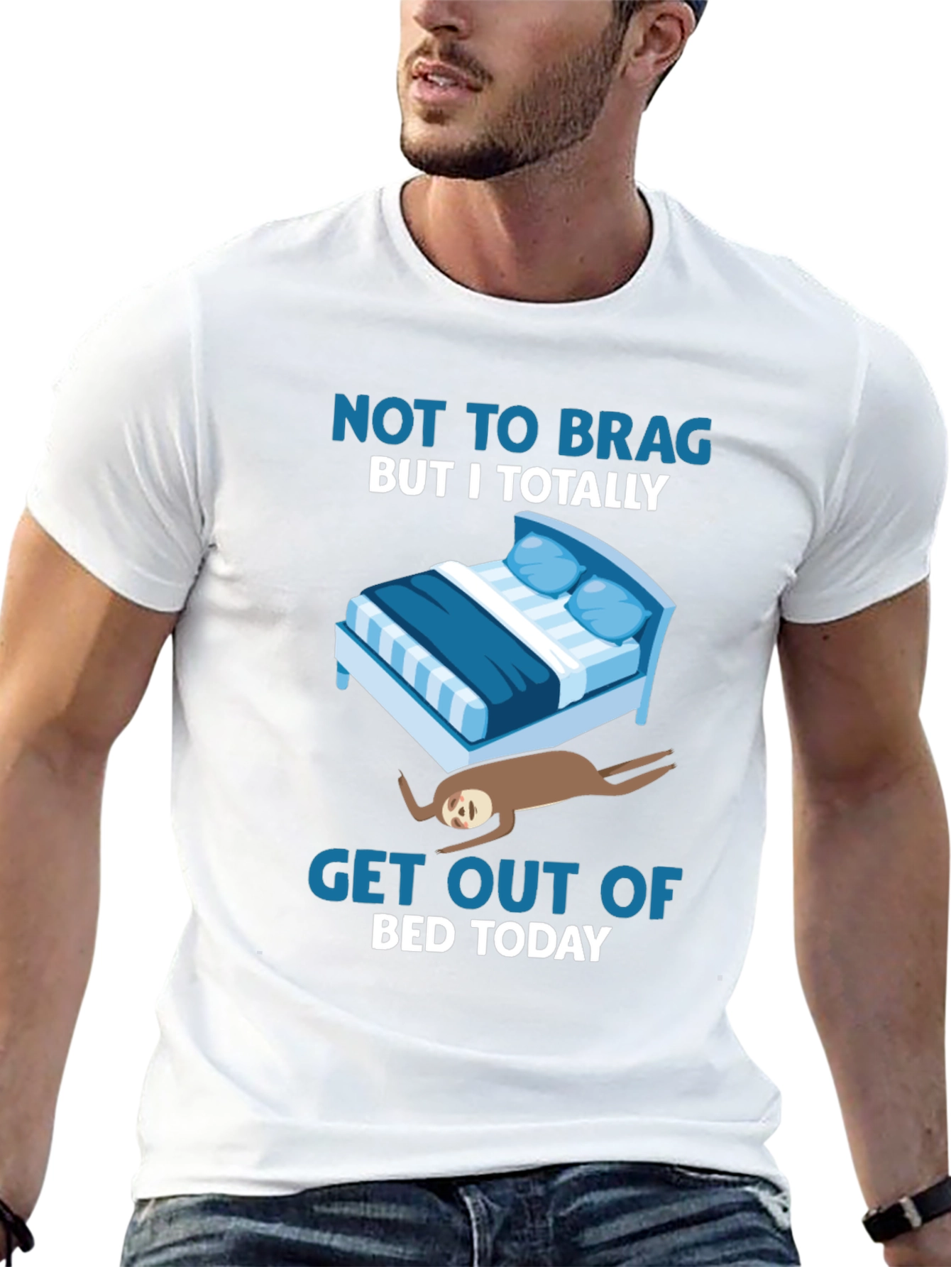 Funny Sloth Bed T-Shirt - Lazy Days Tee