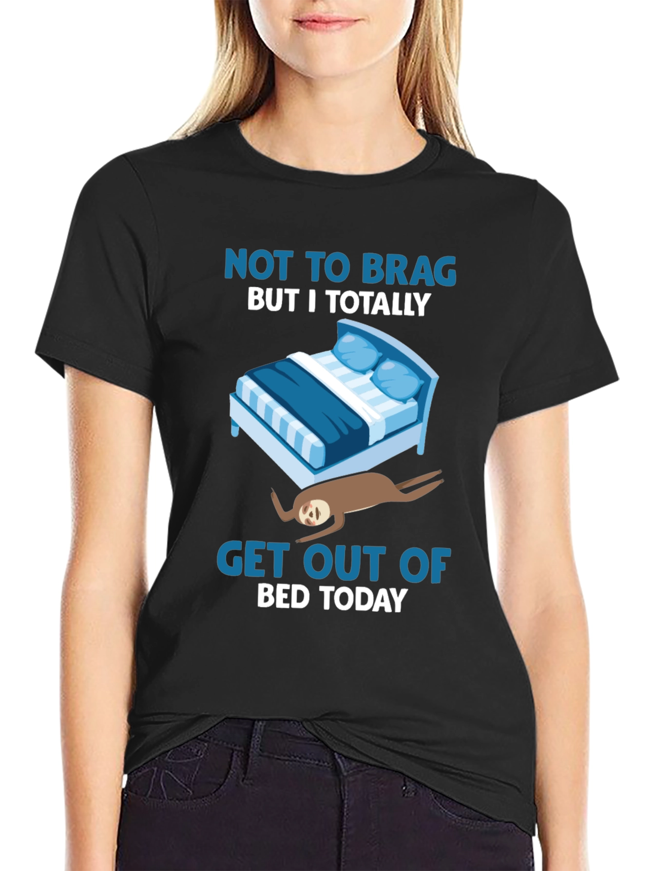 Funny Sloth Bed T-Shirt - Lazy Days Tee