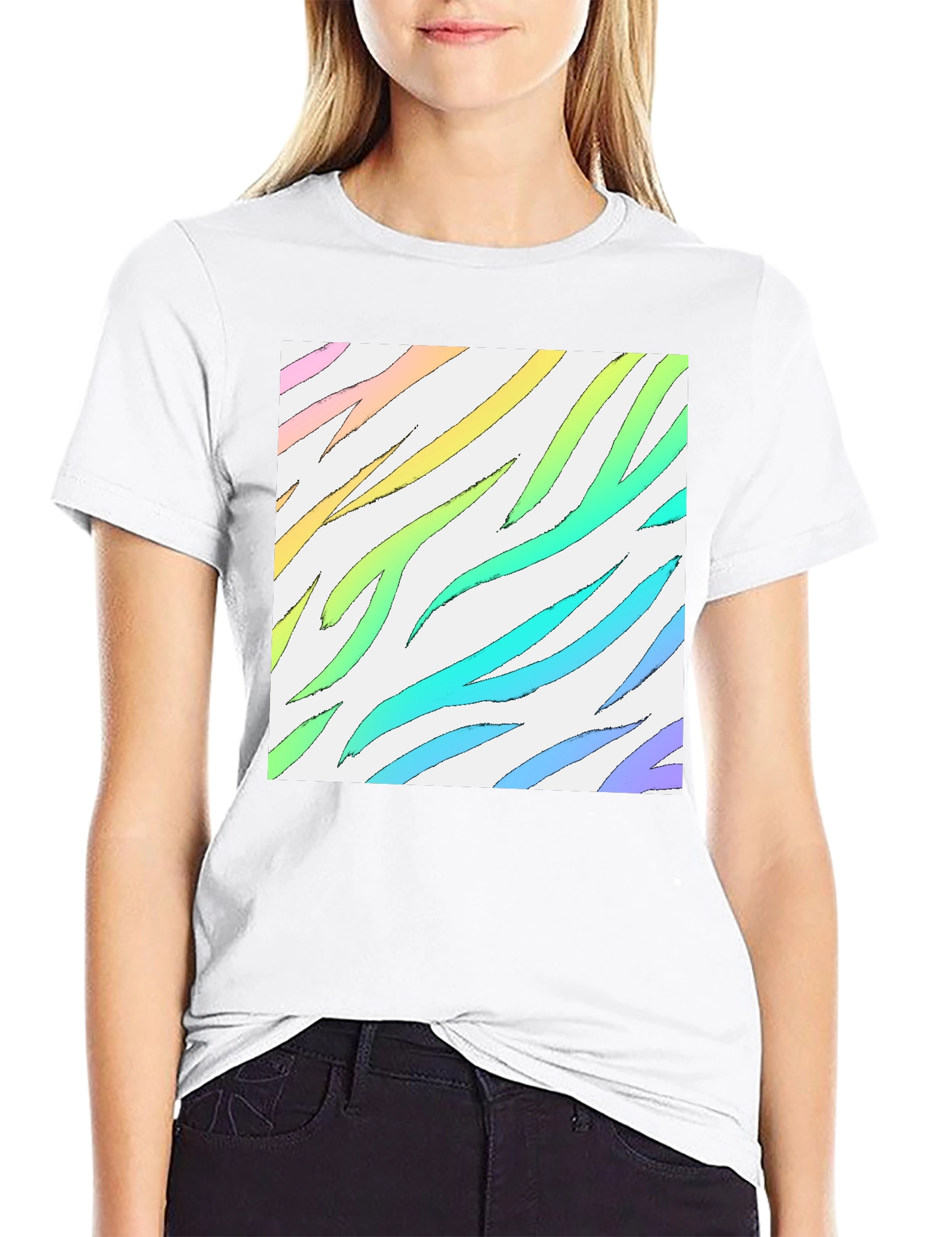 Rainbow Zebra Stripe T-Shirt