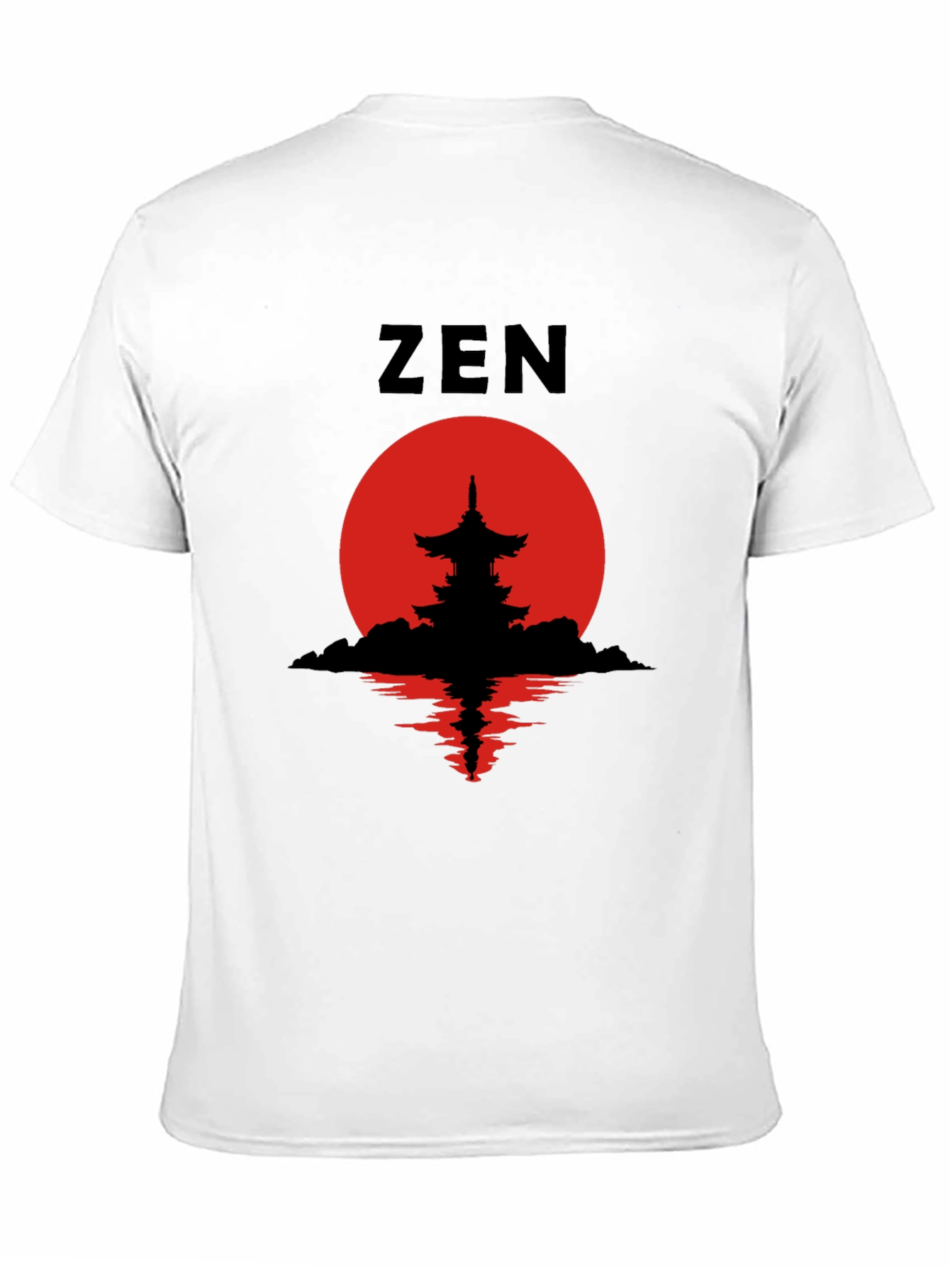 Zen Pagoda Silhouette T-Shirt - Meditative Style