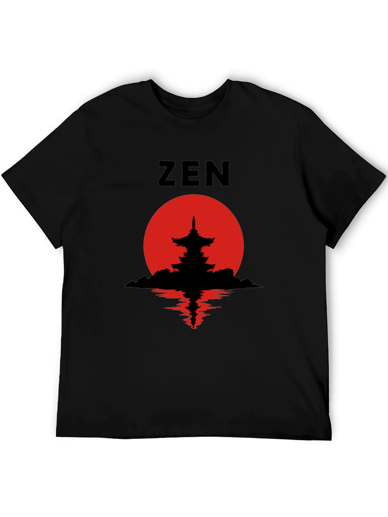 Zen Pagoda Silhouette T-Shirt - Meditative Style