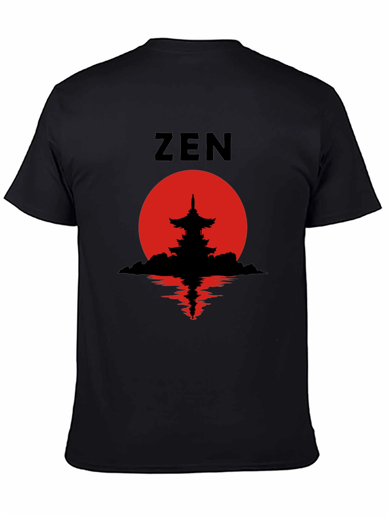 Zen Pagoda Silhouette T-Shirt - Meditative Style