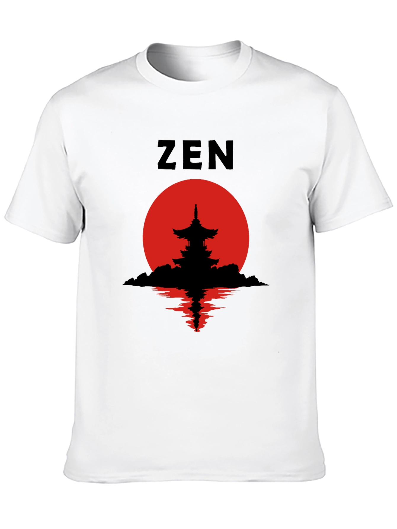Zen Pagoda Silhouette T-Shirt - Meditative Style