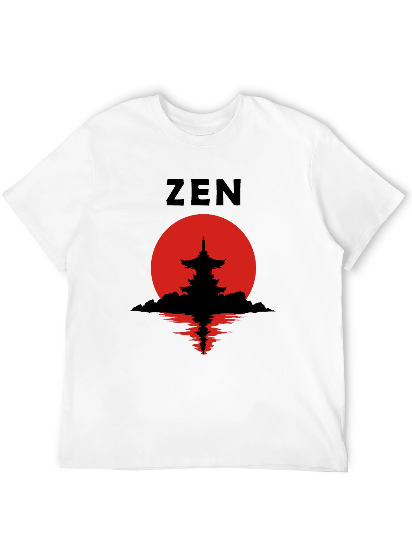 Zen Pagoda Silhouette T-Shirt - Meditative Style
