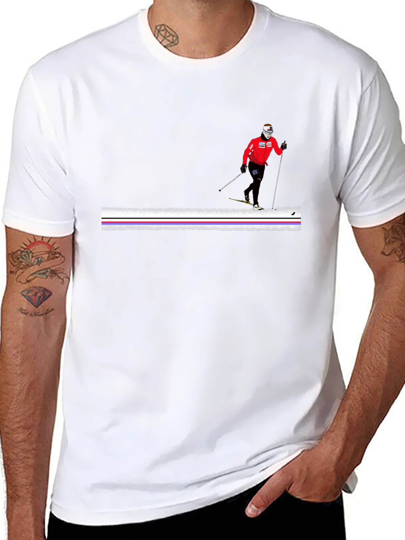 Cross Country Skier Graphic Tee - Black