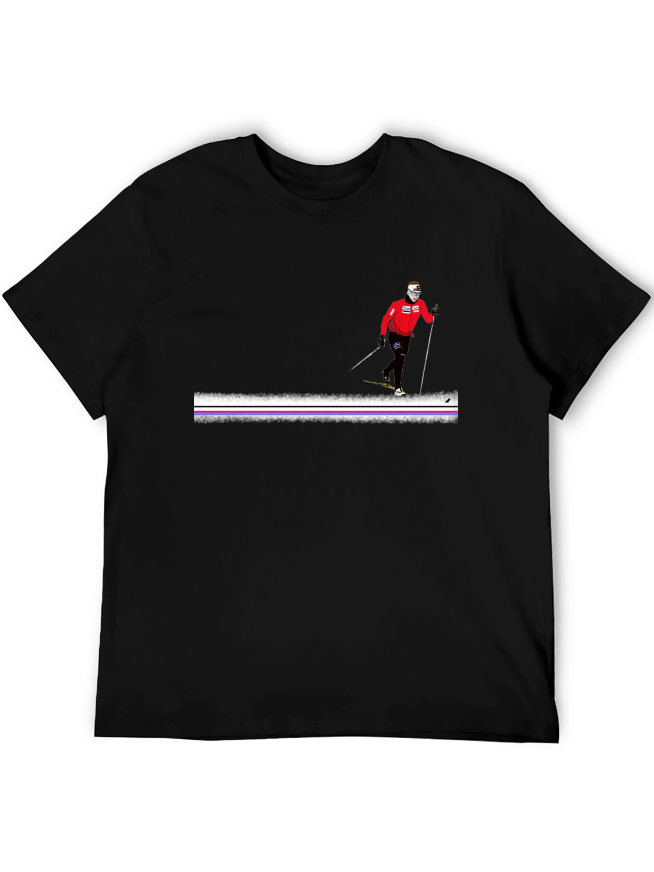 Cross Country Skier Graphic Tee - Black