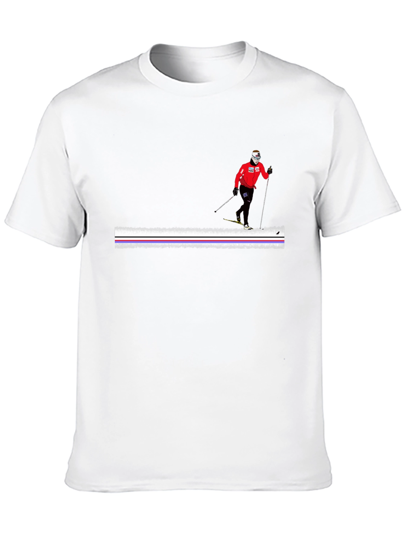 Cross Country Skier Graphic Tee - Black