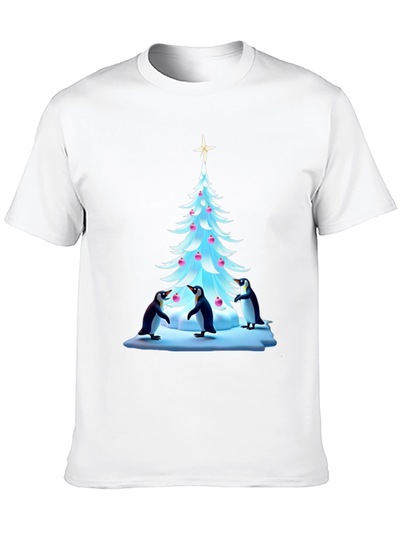 Festive Penguin Christmas Tree T-Shirt