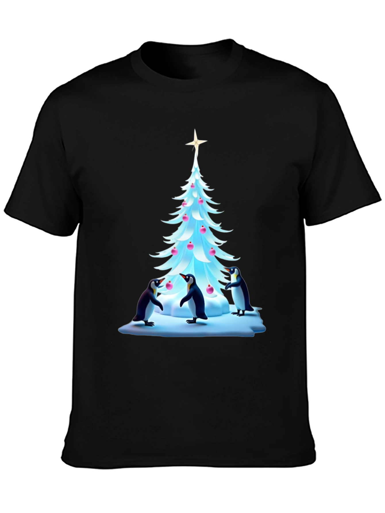 Festive Penguin Christmas Tree T-Shirt