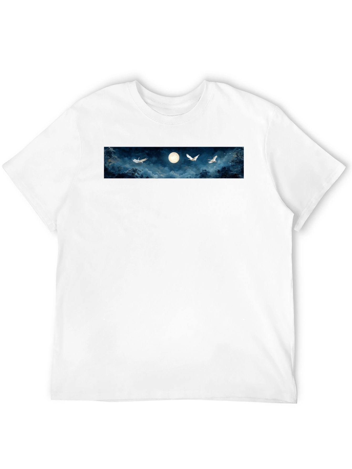 Moonlit Flight Graphic Tee - Black Cotton