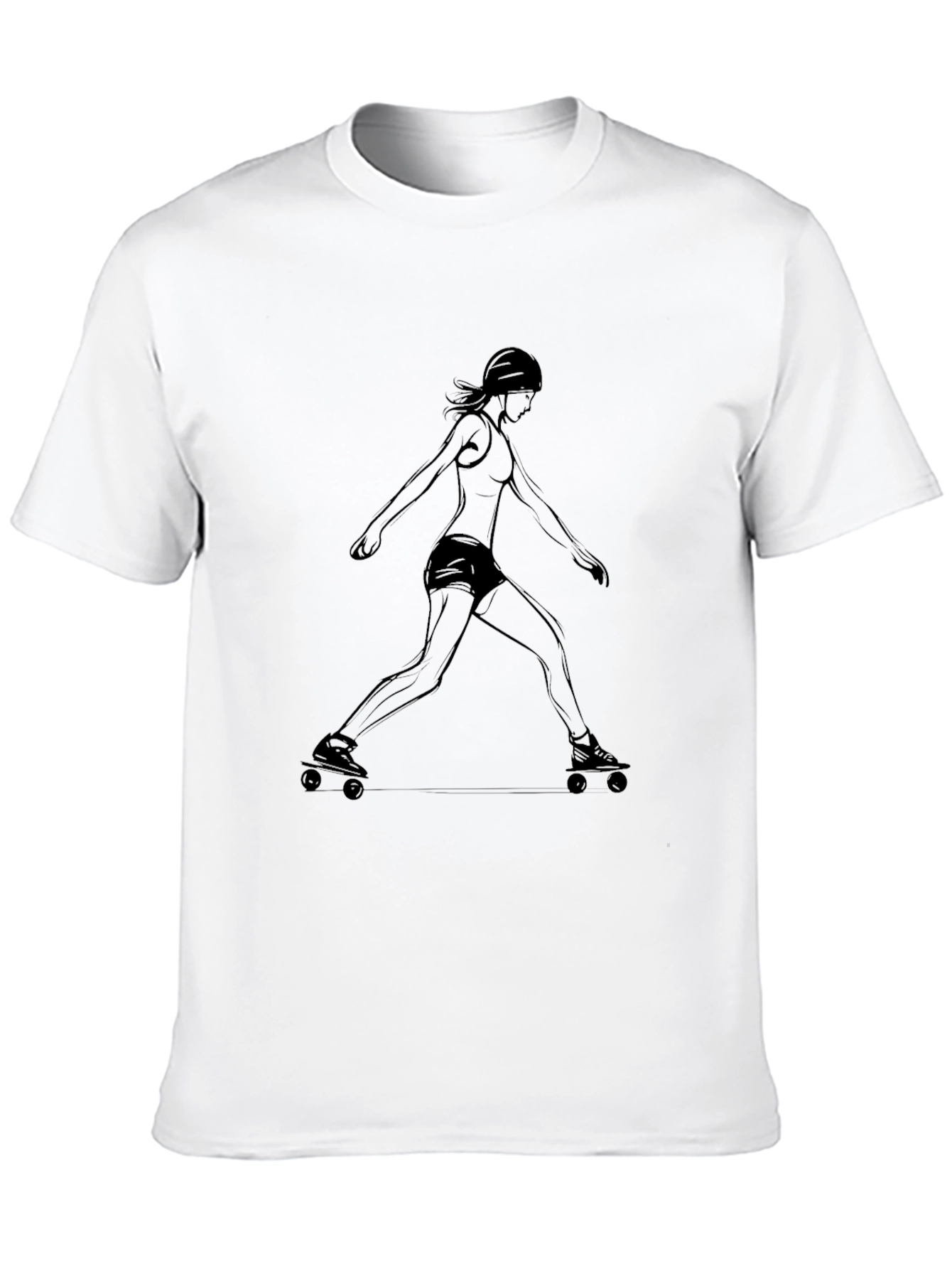 Skateboarder Graphic Black Tee