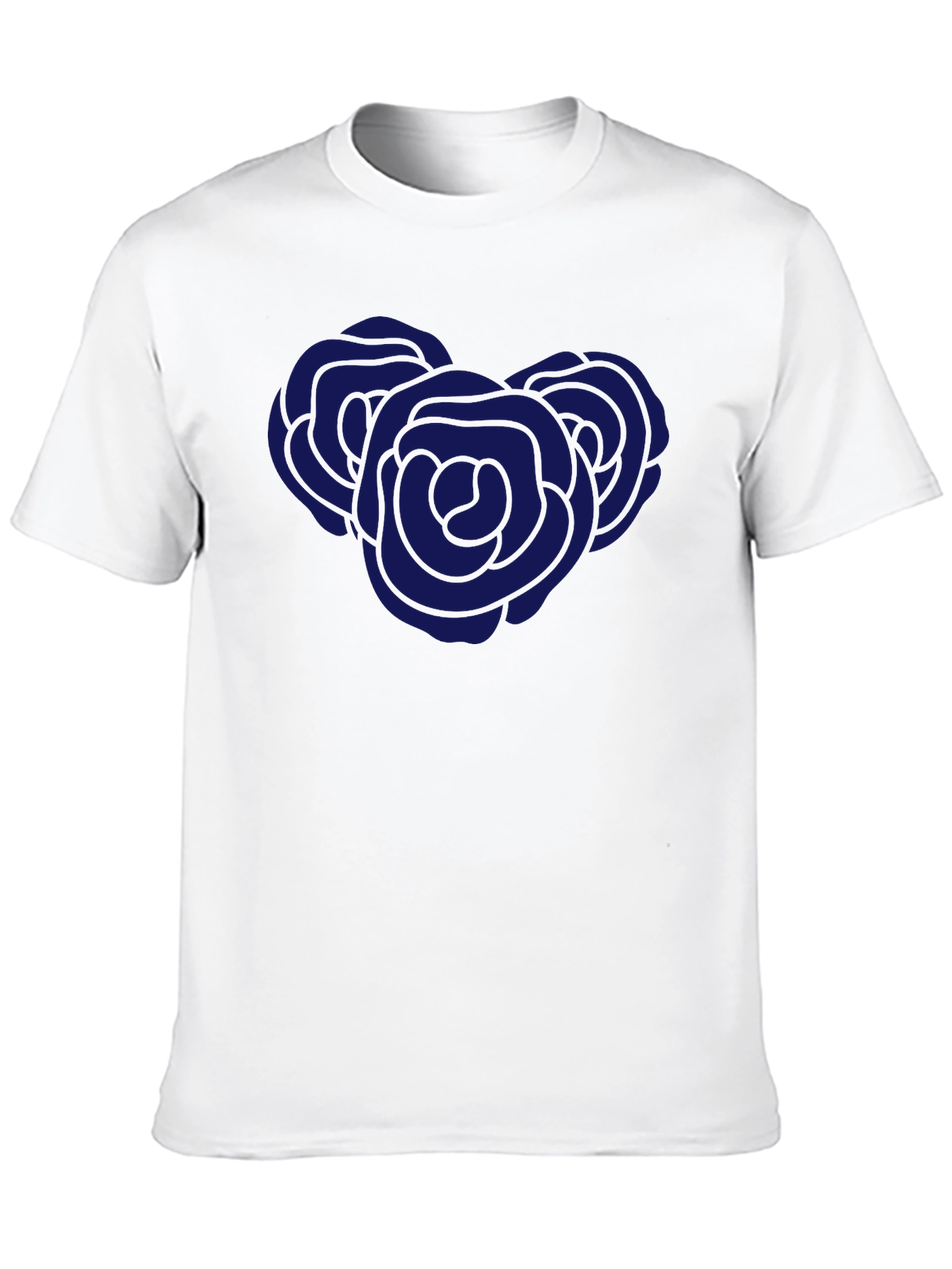 Black T-Shirt with Blue Rose Graphic