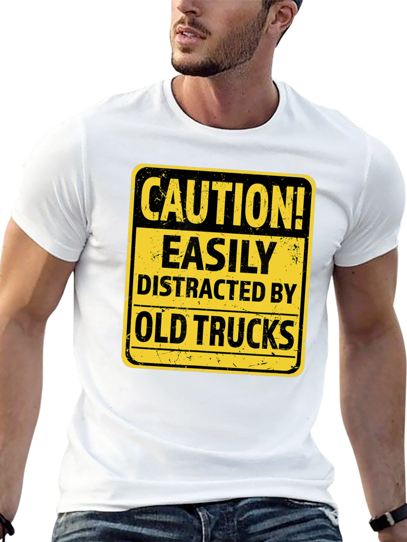 Caution Easily Distracted by Old Trucks T-Shirt