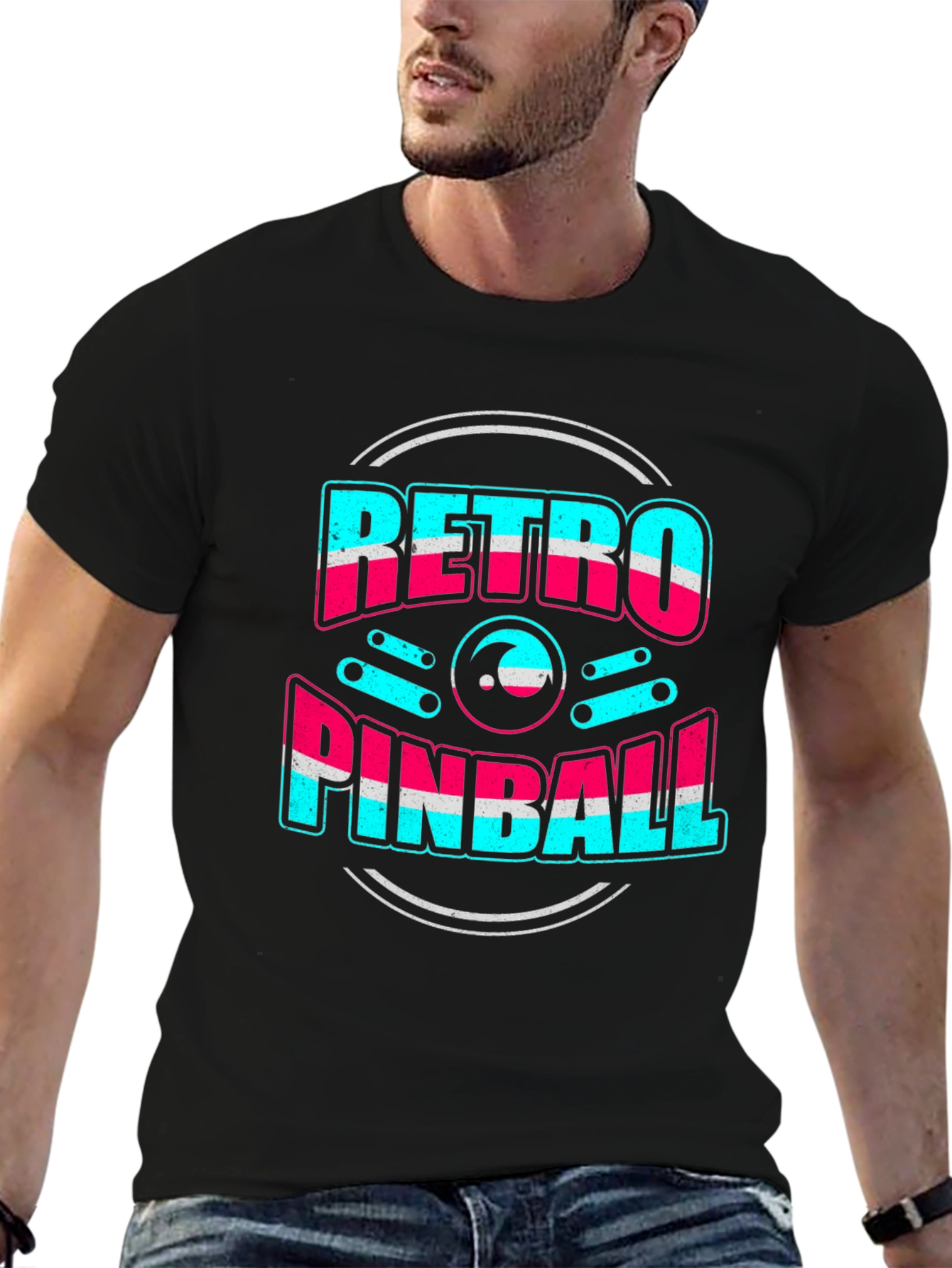 Retro Pinball Graphic Tee - Cool Gamer Shirt