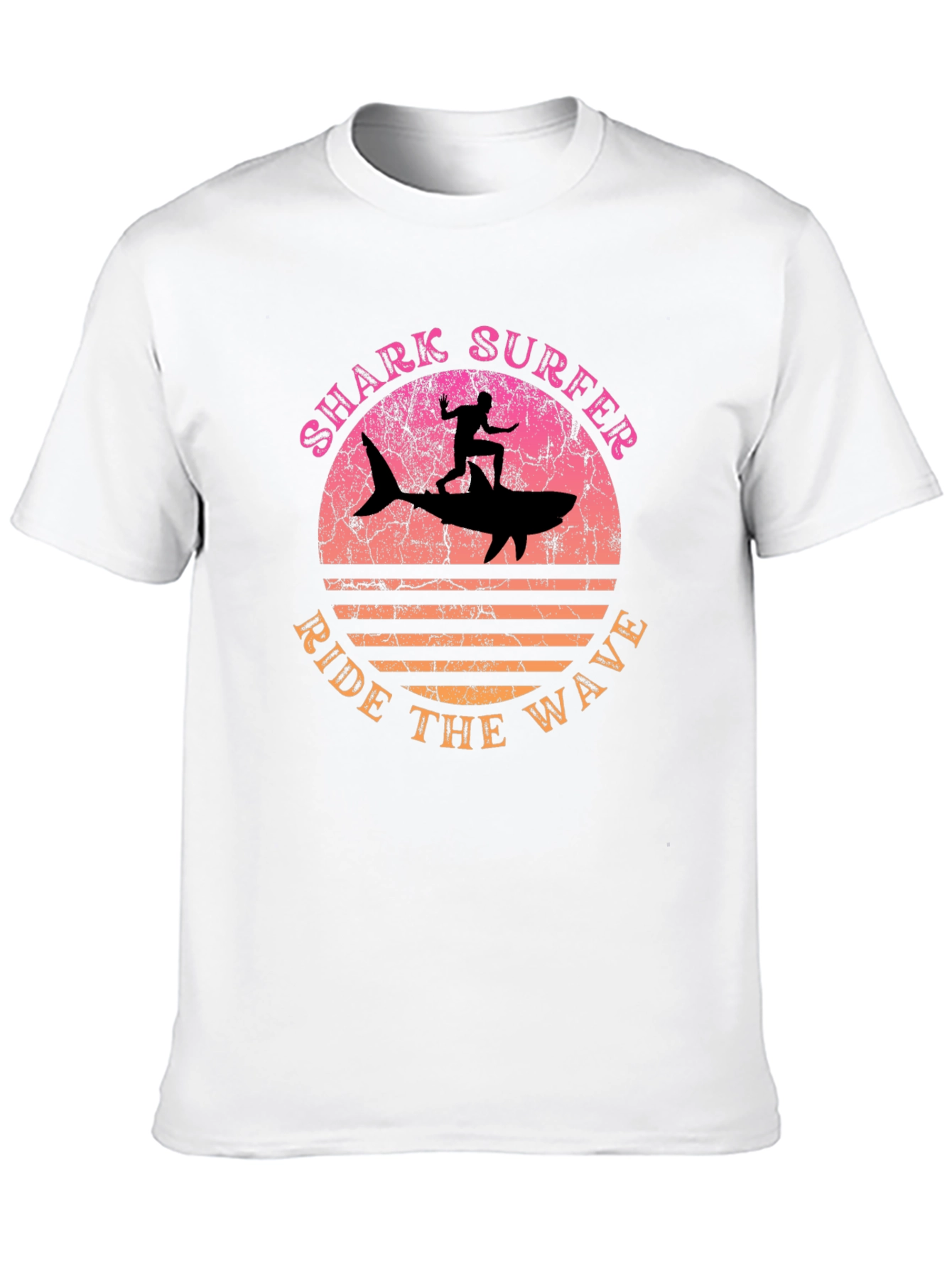 Shark Surfer Ride the Wave Graphic T-Shirt