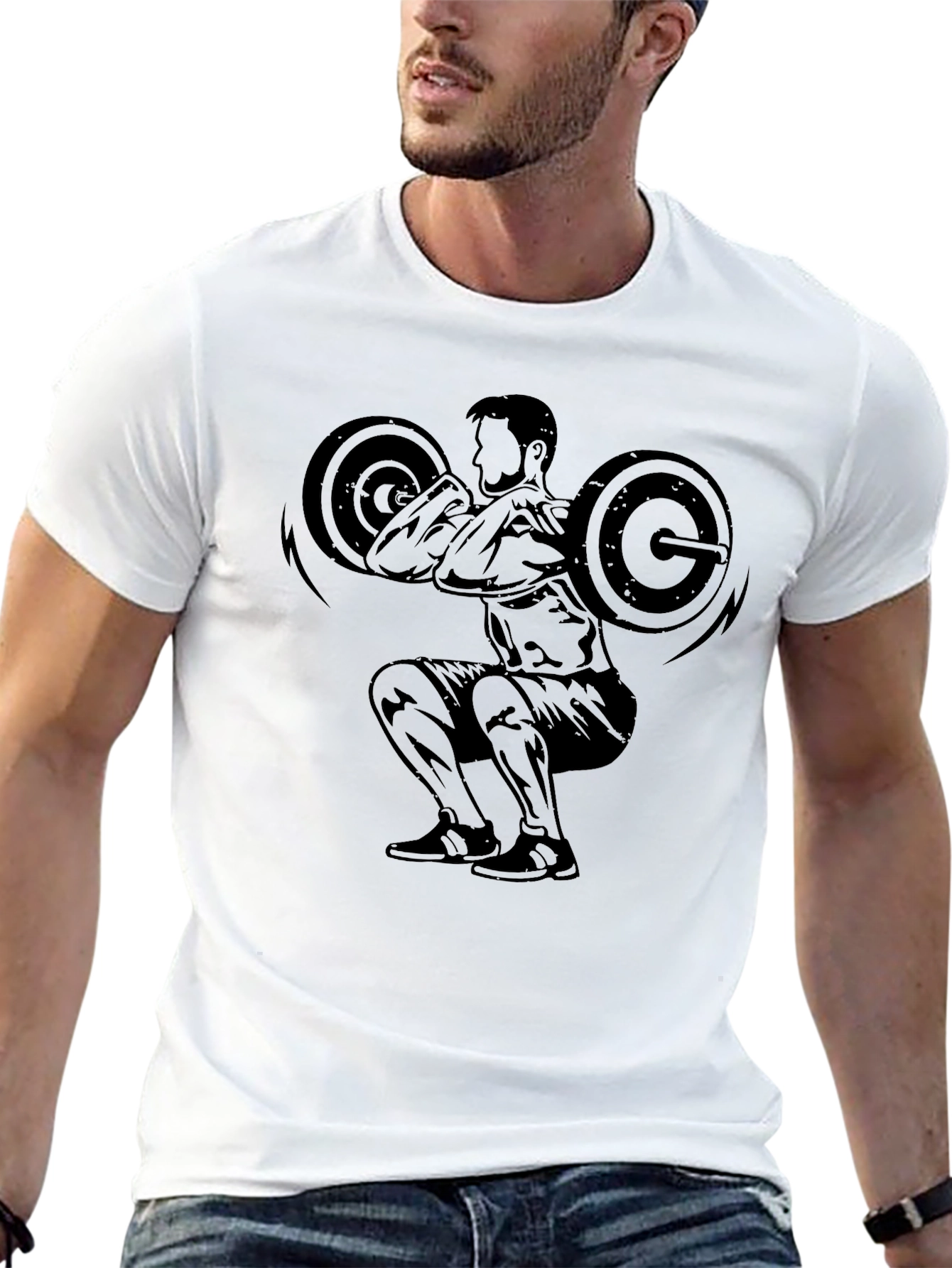 Squat Silhouette Graphic Tee - Black