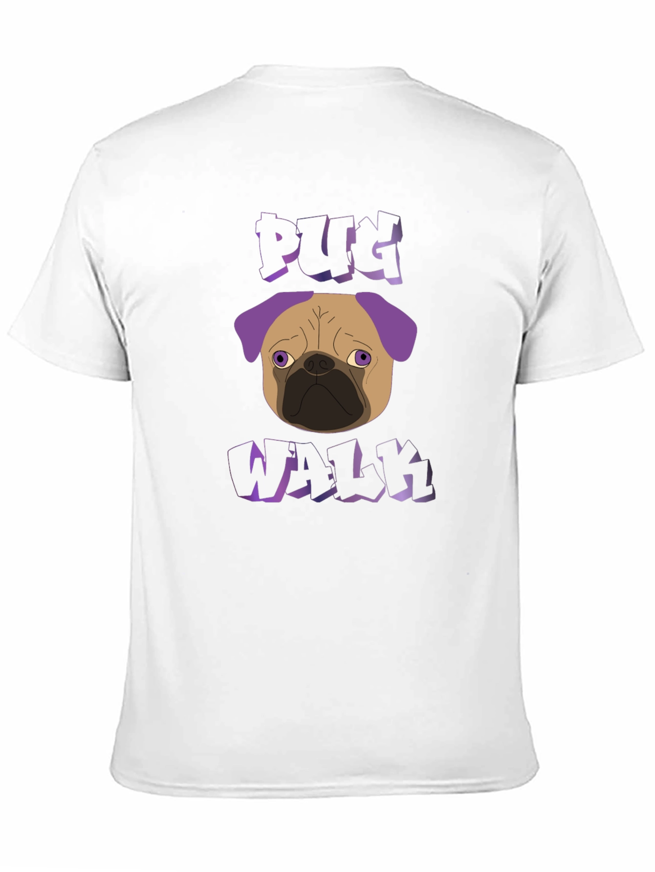 Pug Walk Graphic Tee - Trendy Black T-Shirt