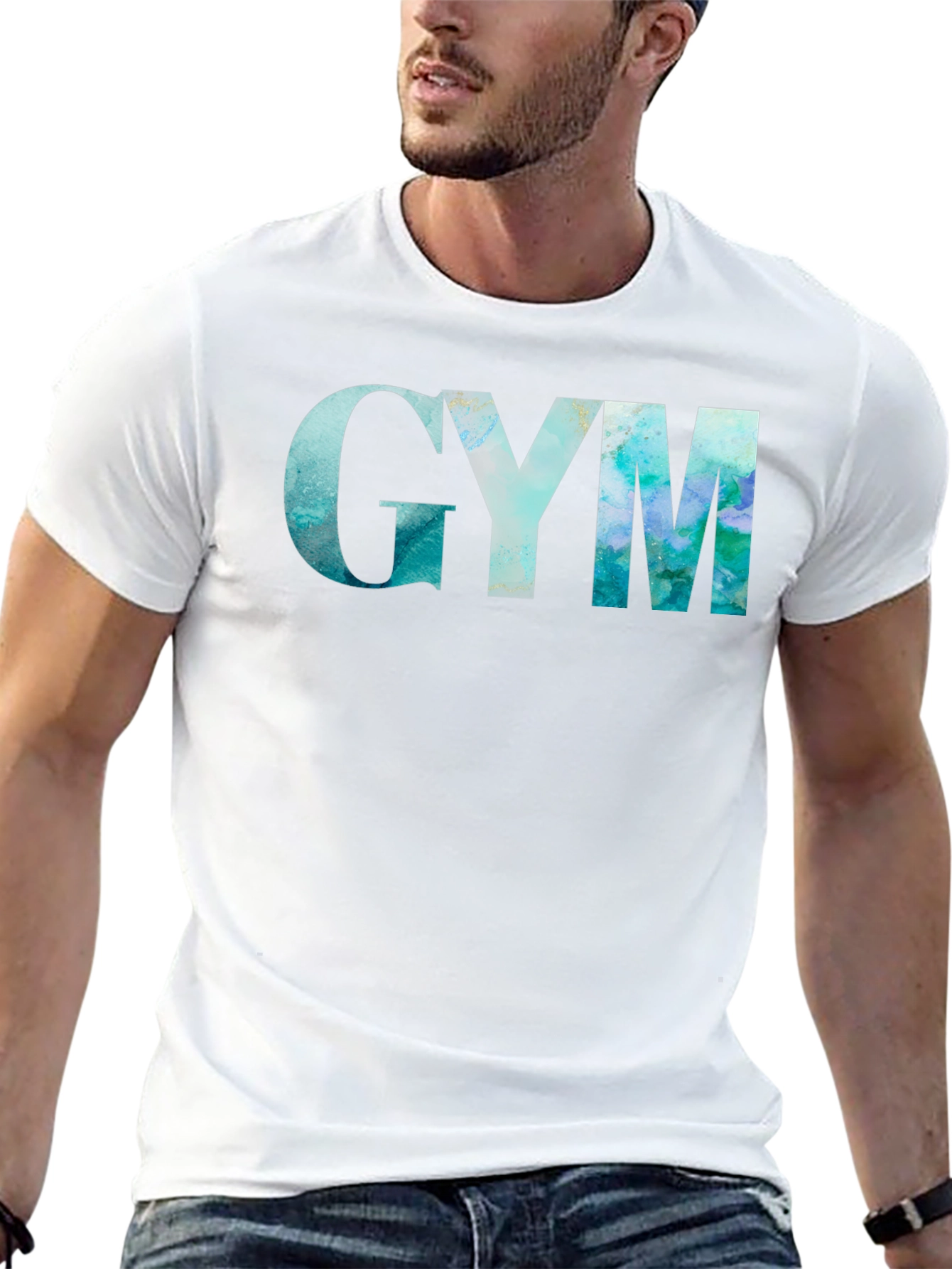 GYM Marble Graphic Black T-Shirt