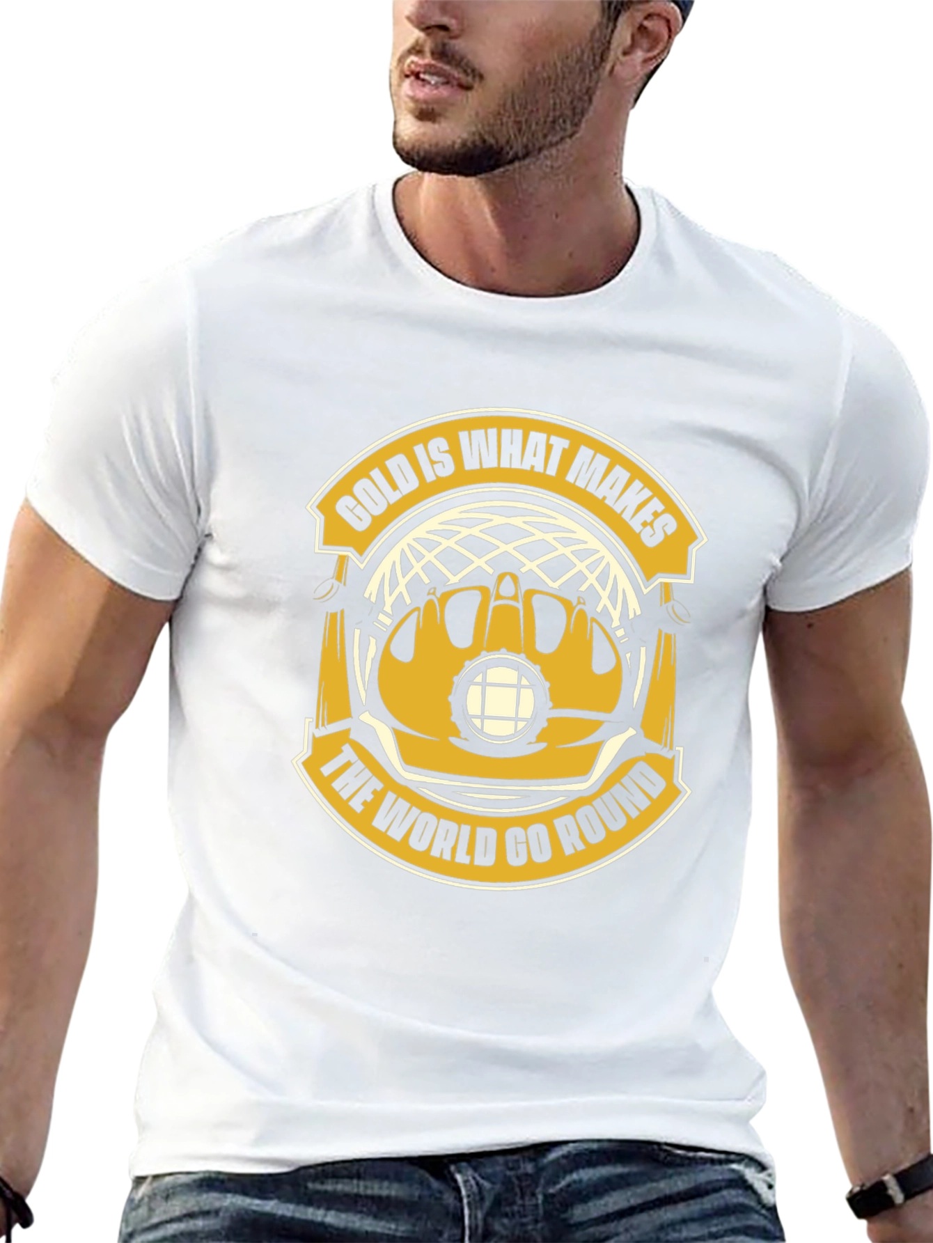 Gold Makes the World Go Round Black T-Shirt