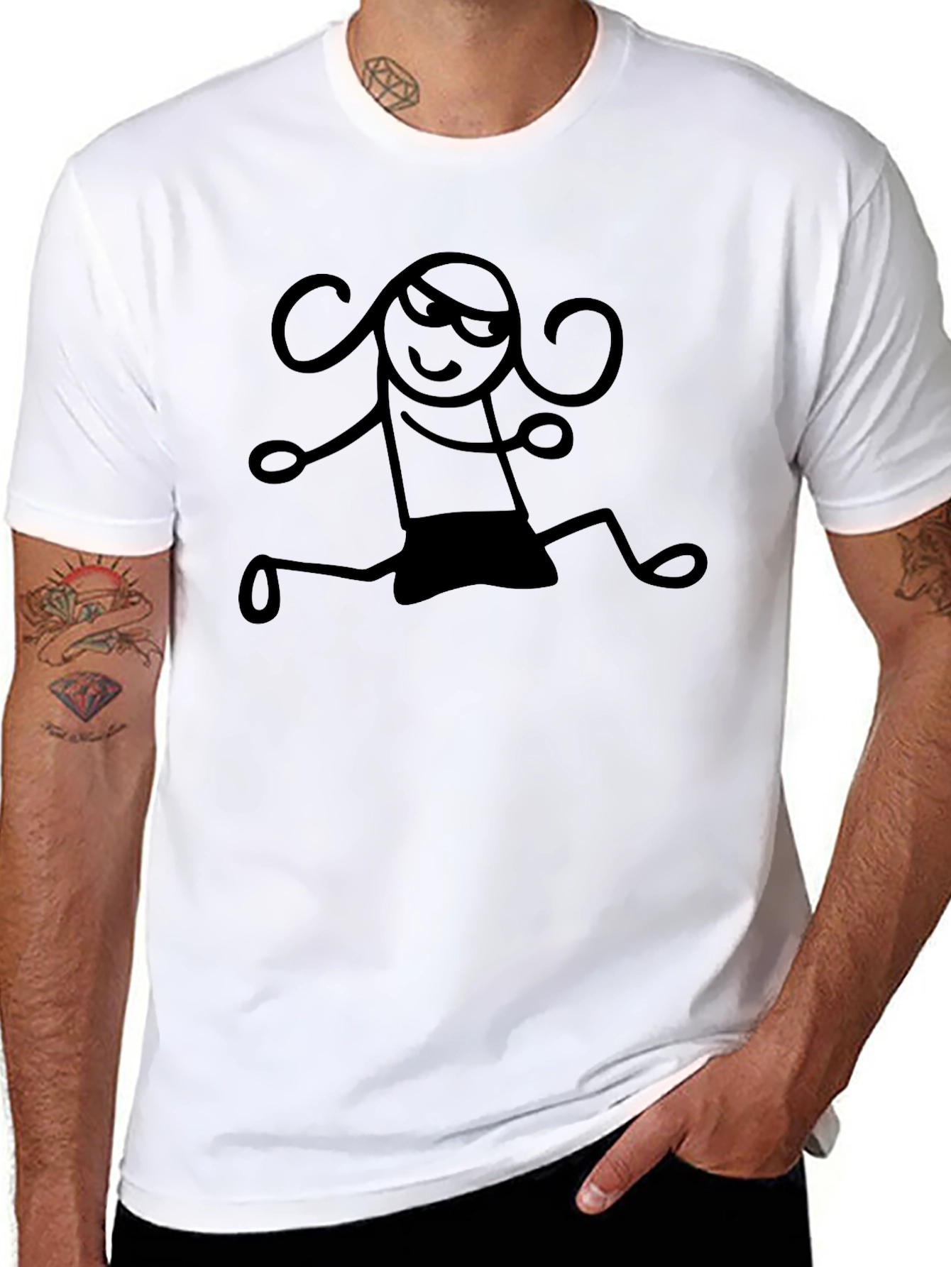 Black Cartoon Girl Graphic Tee