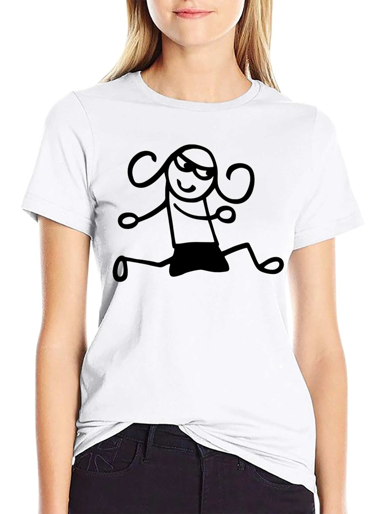 Black Cartoon Girl Graphic Tee