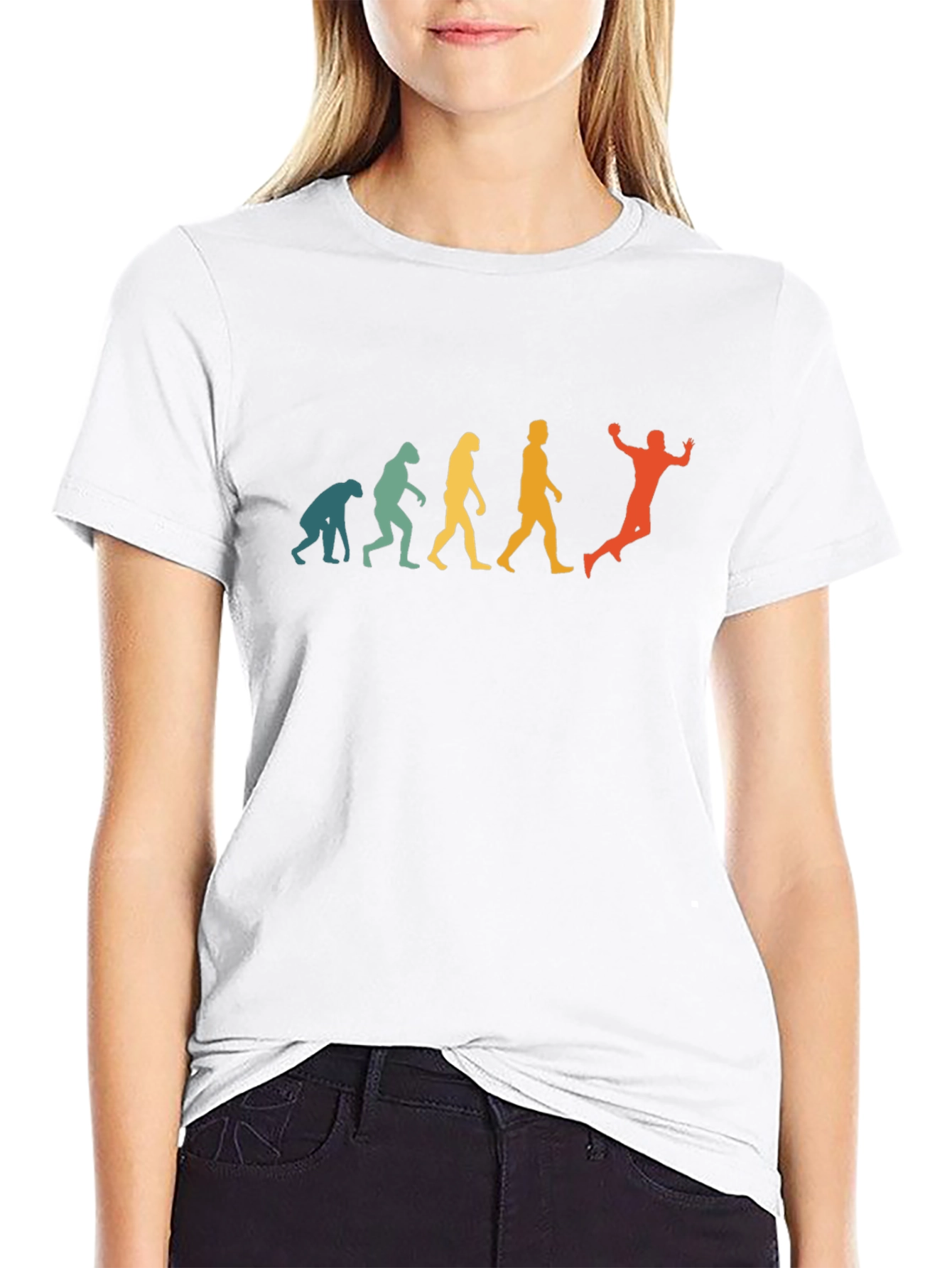 Handball Evolution Graphic T-Shirt - Retro Style
