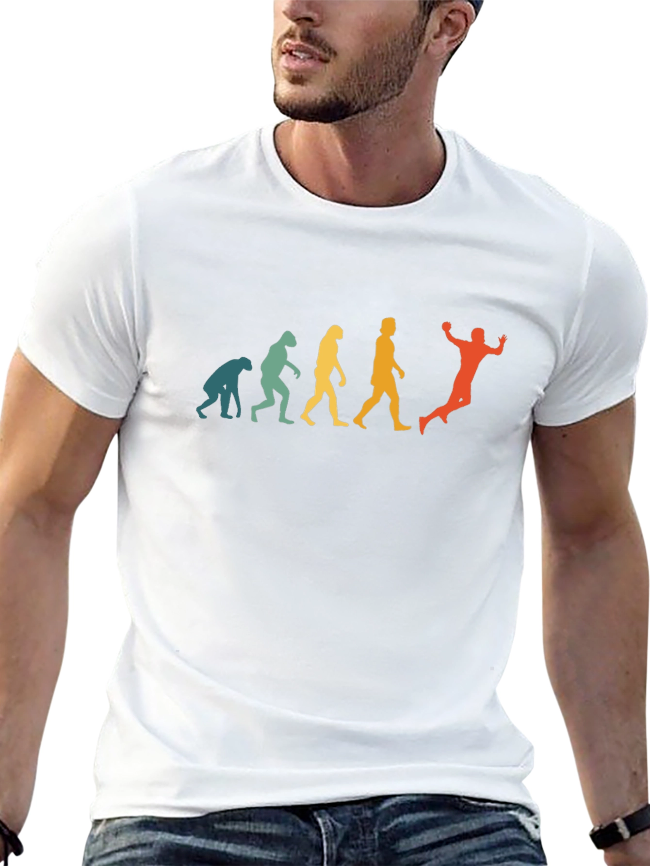 Handball Evolution Graphic T-Shirt - Retro Style
