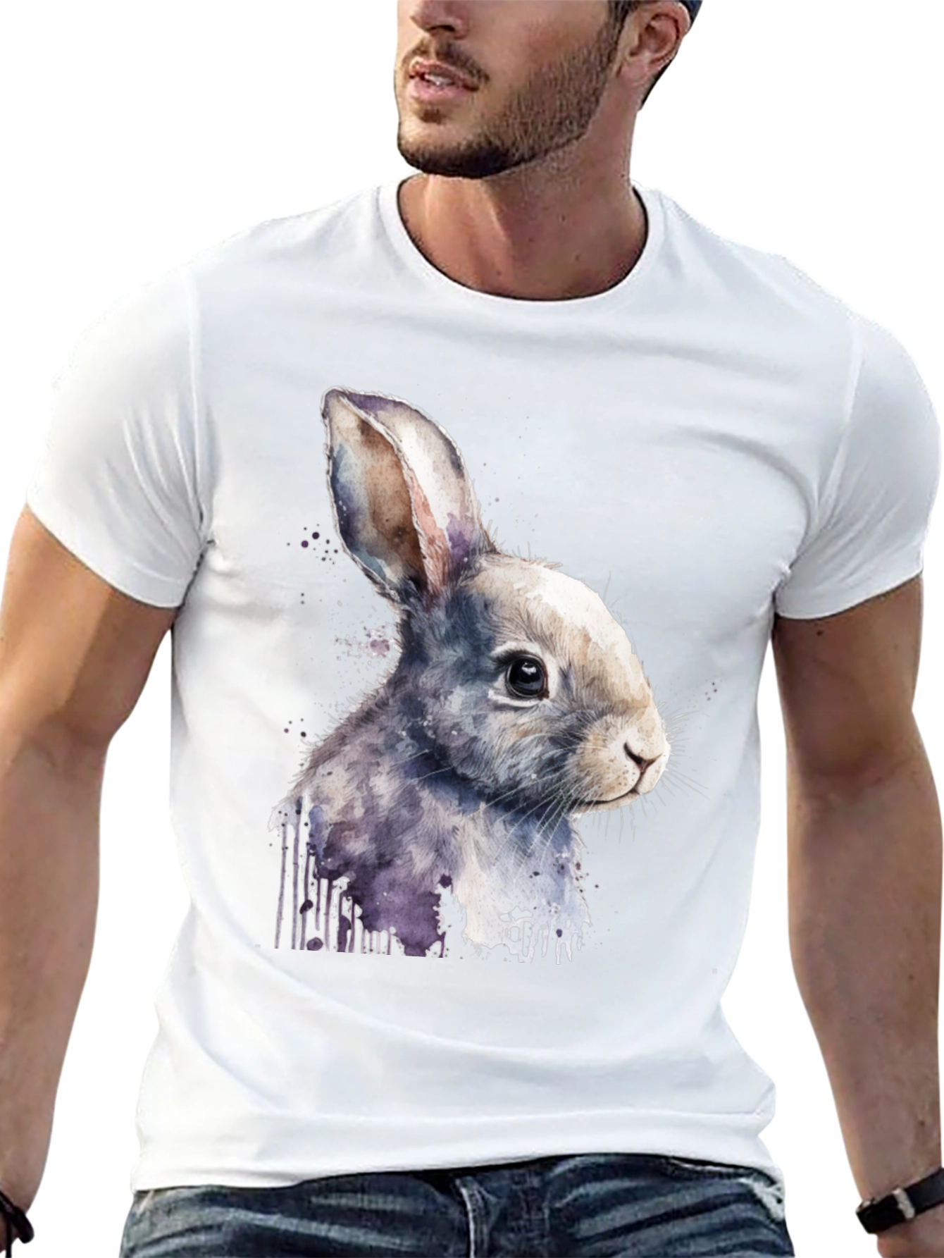 Rabbit Watercolor Graphic Tee