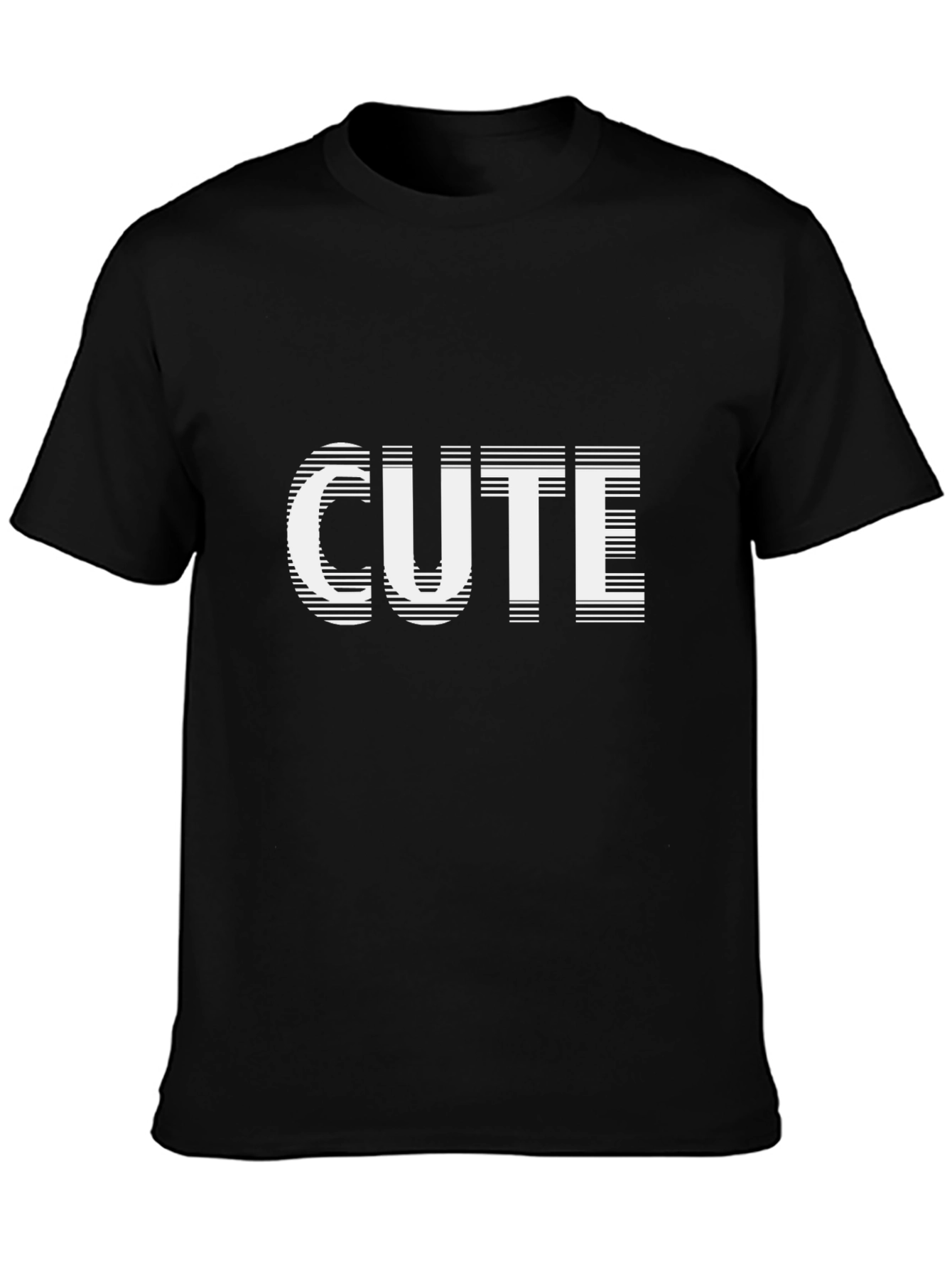 Black T-Shirt - Cute Text Graphic - Casual Style