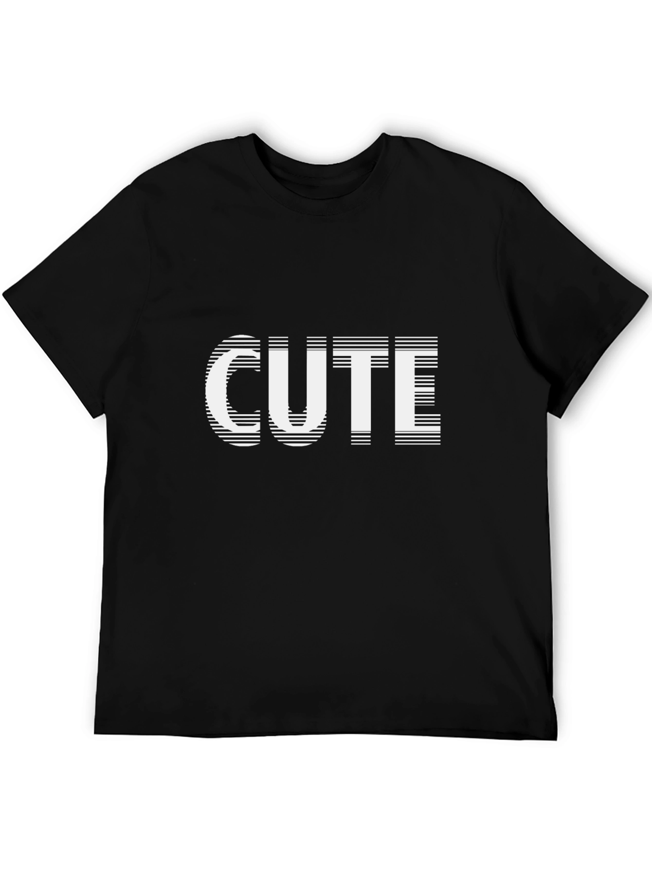 Black T-Shirt - Cute Text Graphic - Casual Style