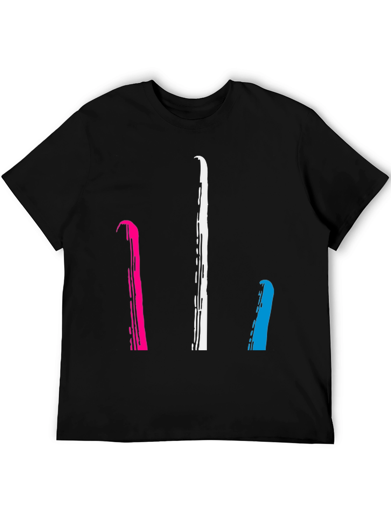 Abstract Stripe Graphic Tee - Mens Black T-Shirt