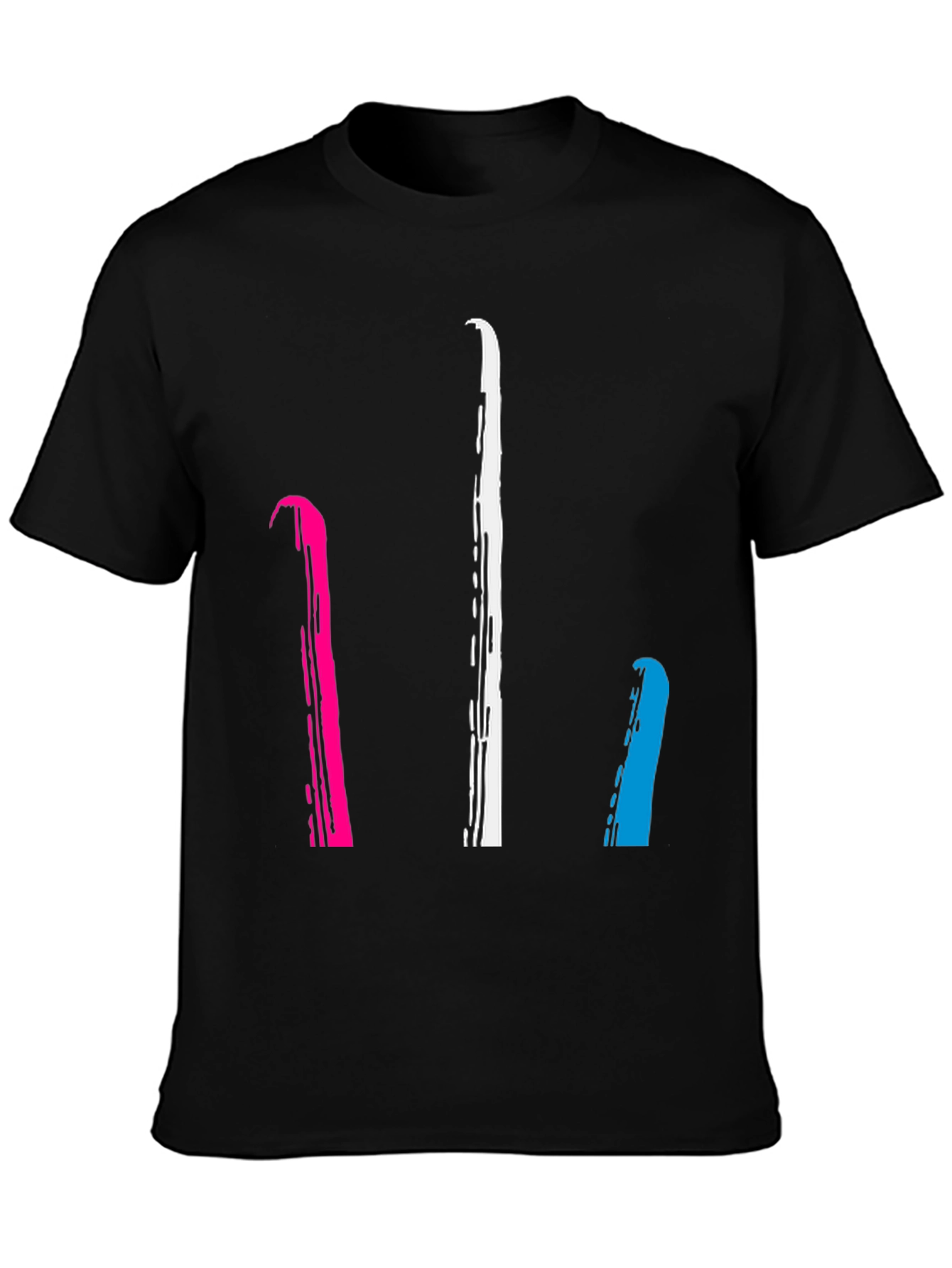 Abstract Stripe Graphic Tee - Mens Black T-Shirt