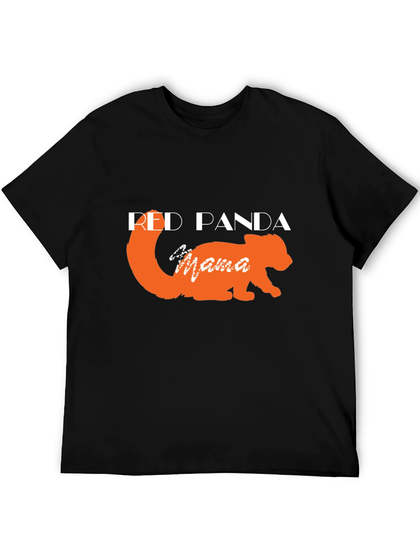 Red Panda Mama Black T-Shirt