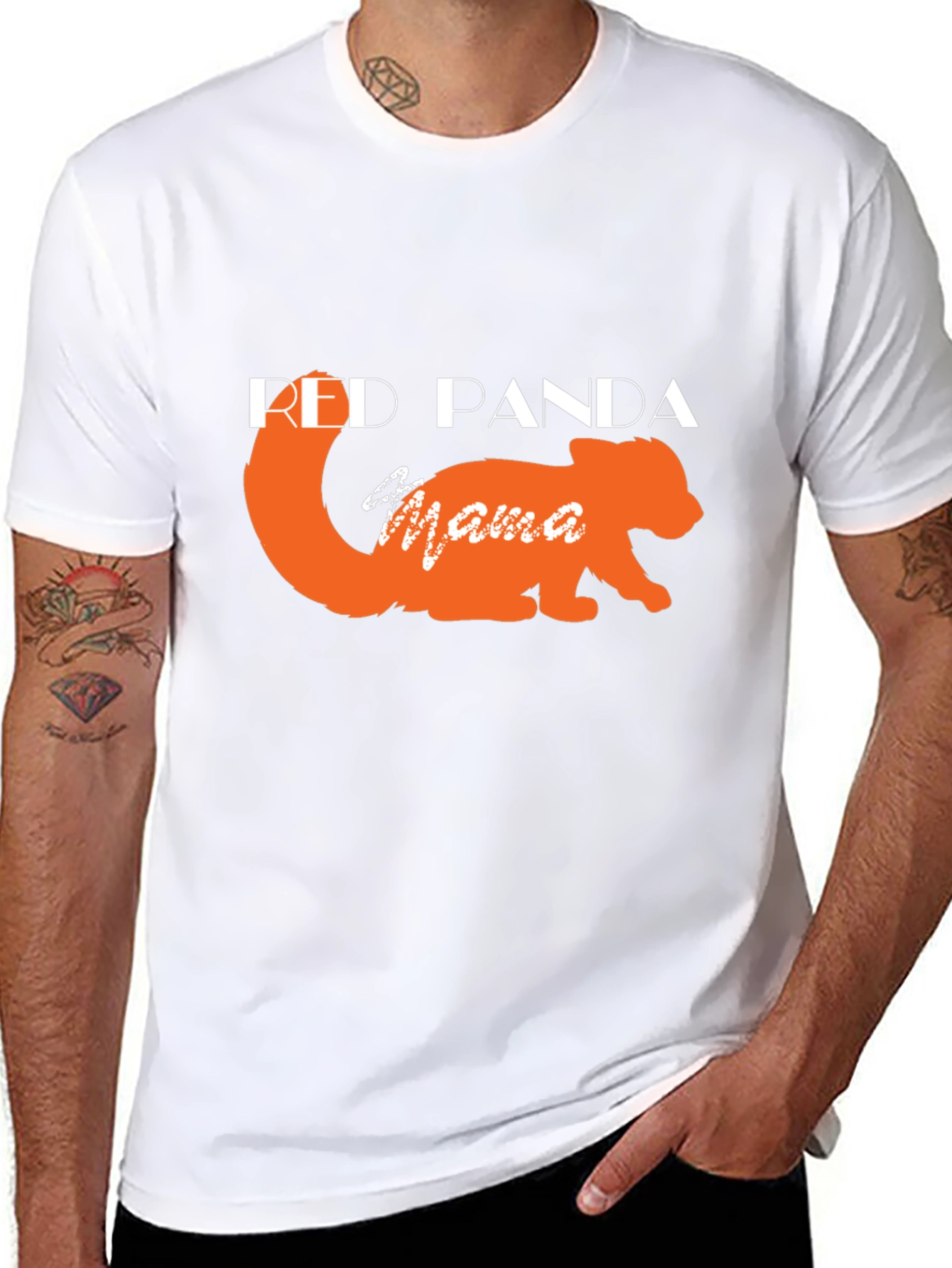 Red Panda Mama Black T-Shirt
