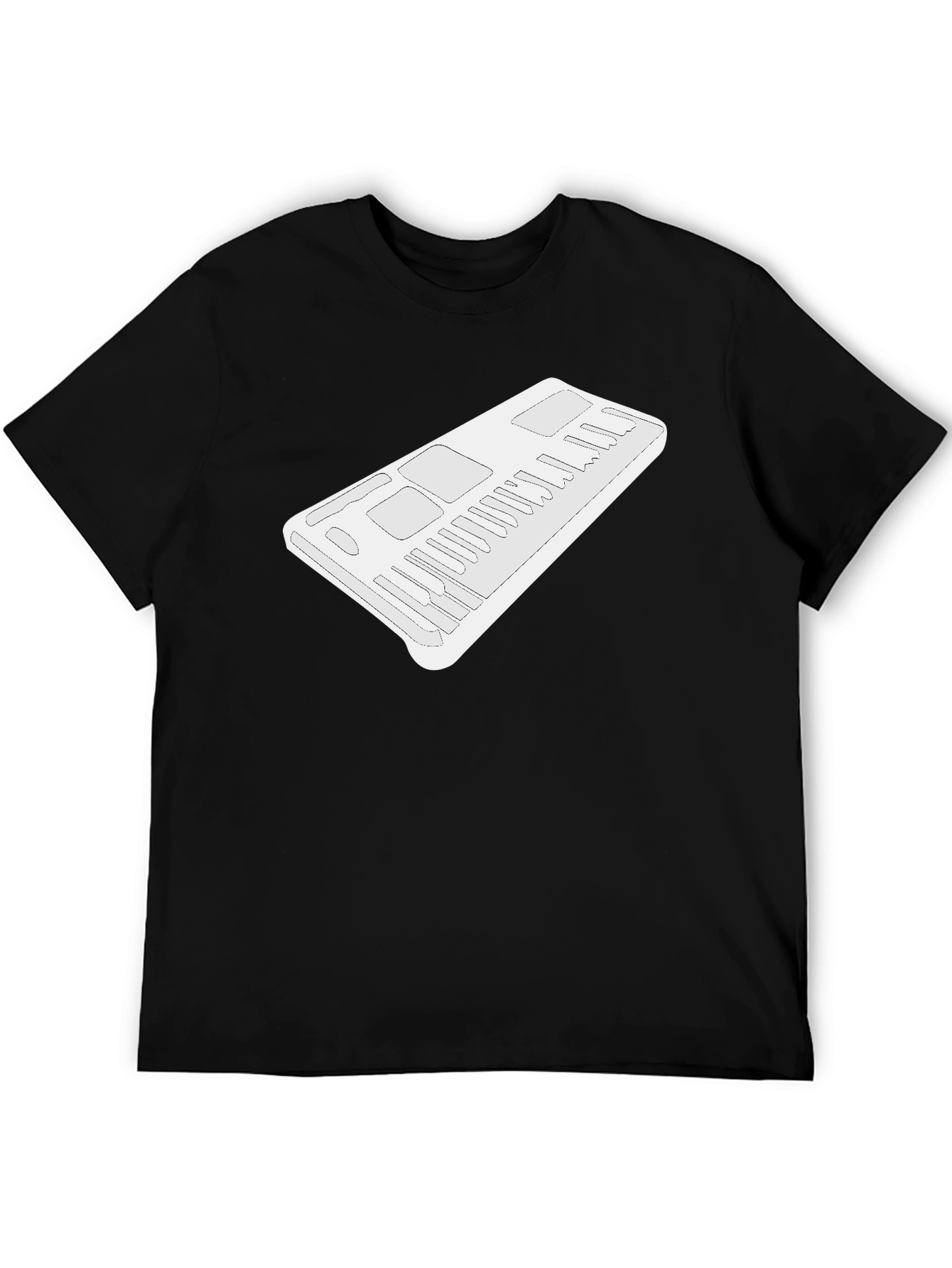 Minimalist Synthesizer Graphic Black T-Shirt