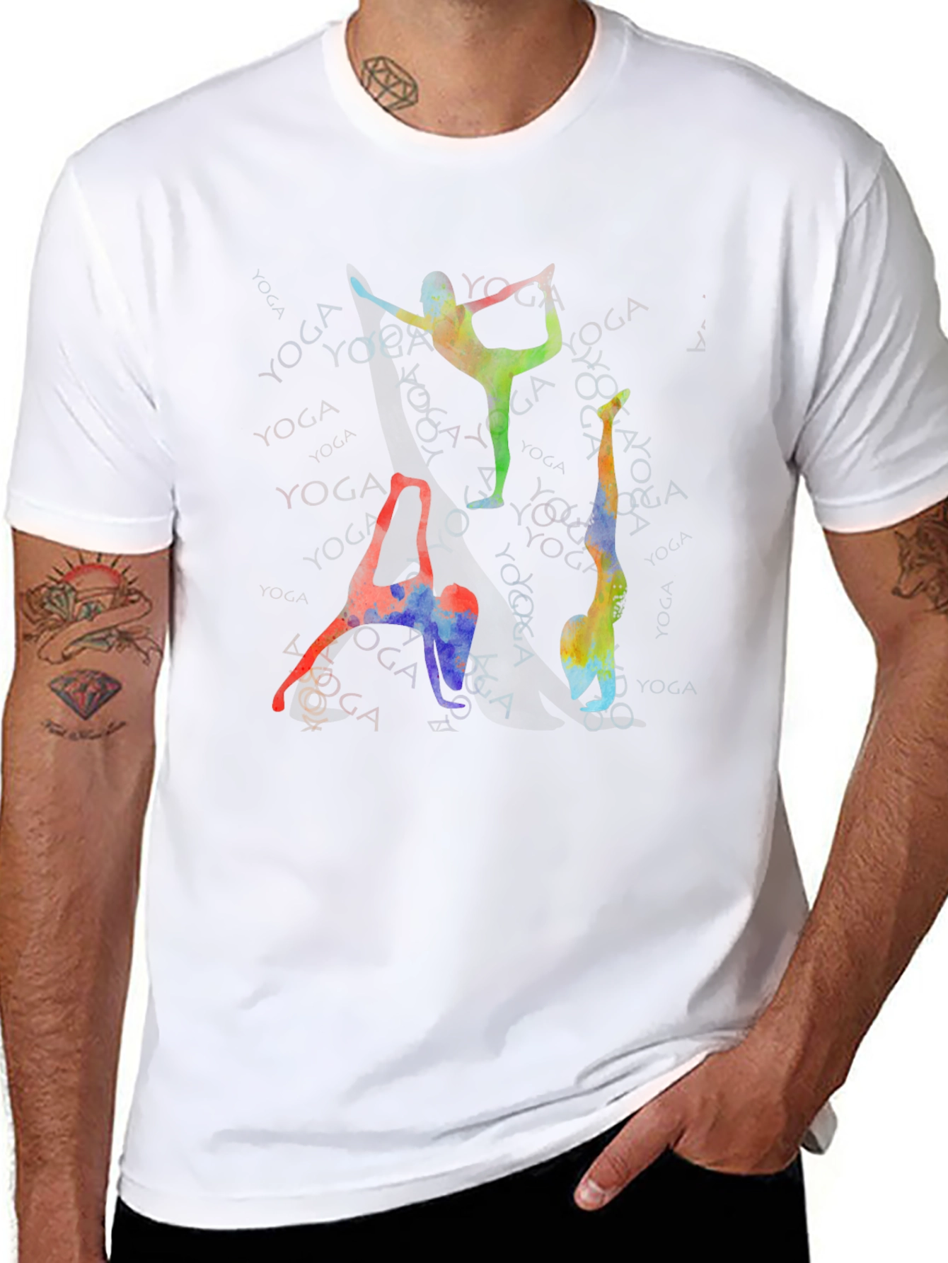 Yoga Poses Graphic Print T-Shirt