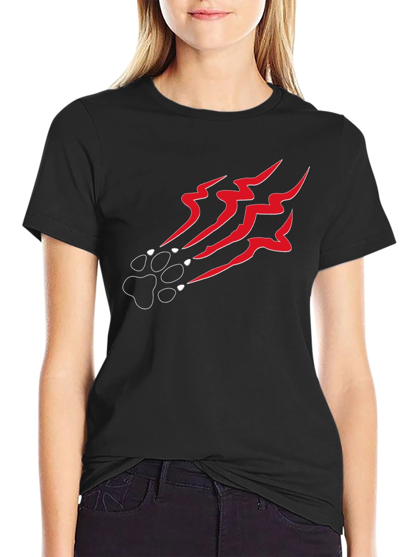 Claw Mark Graphic Black T-Shirt