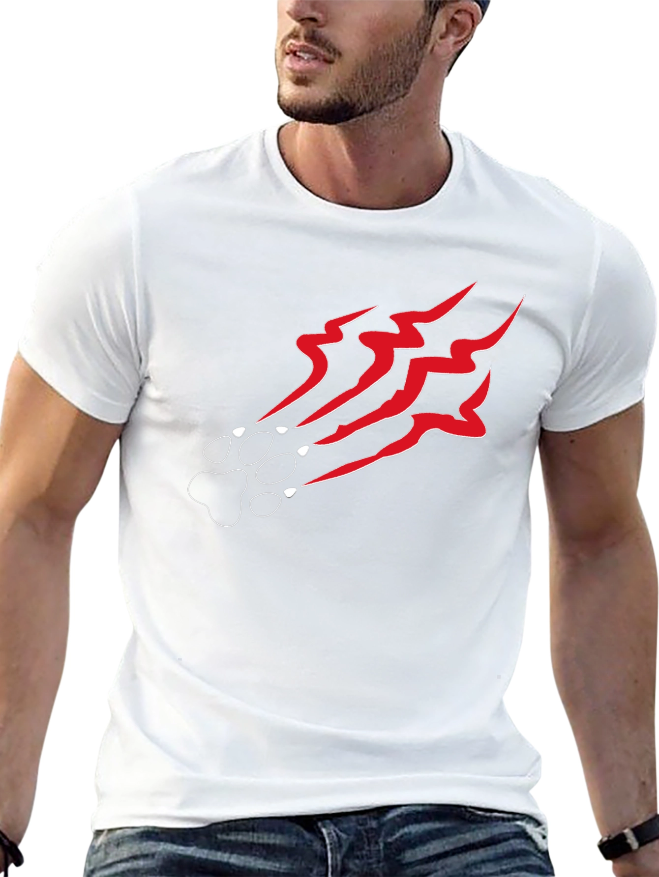 Claw Mark Graphic Black T-Shirt