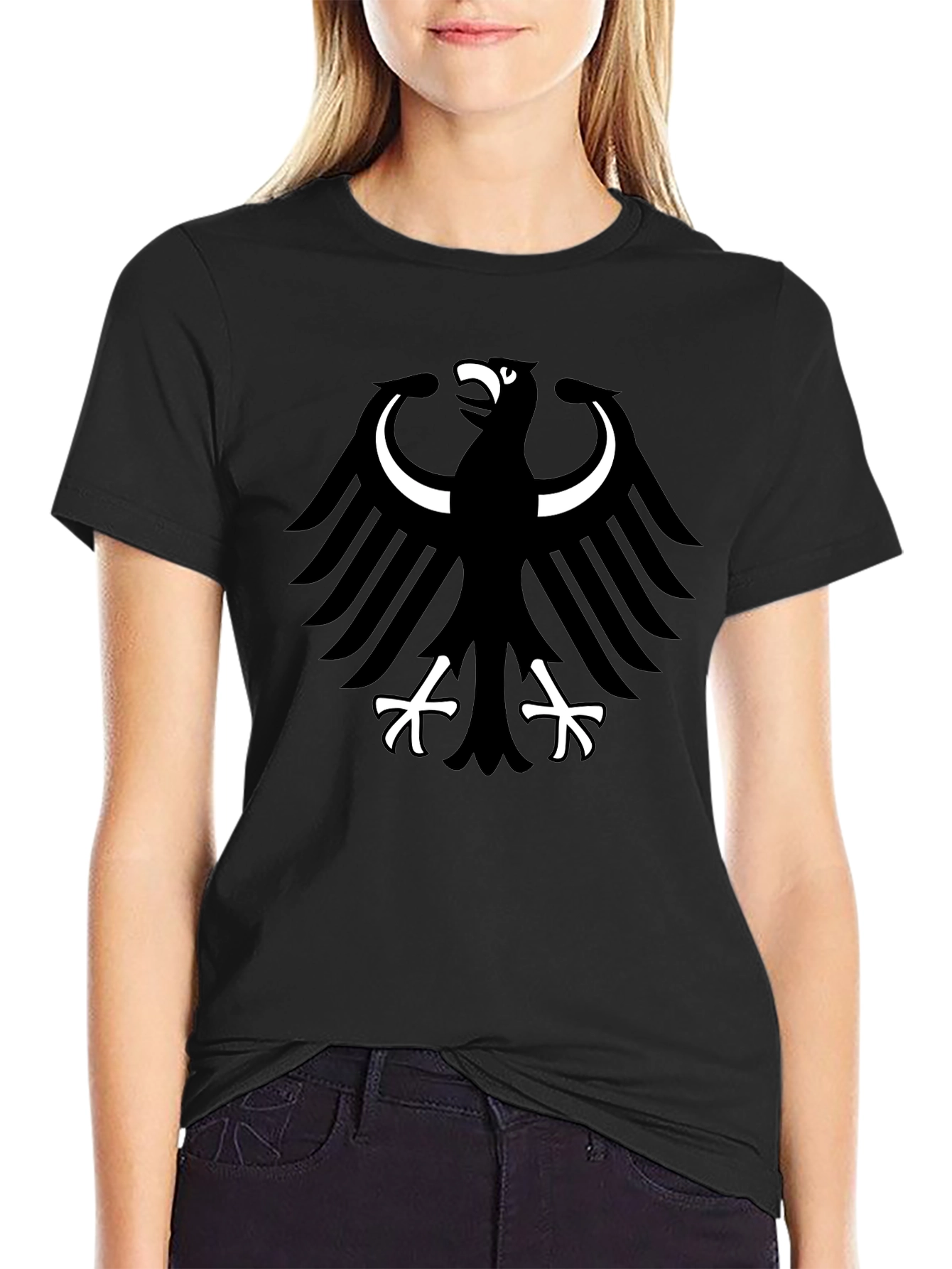 Black T-Shirt with Eagle Graphic