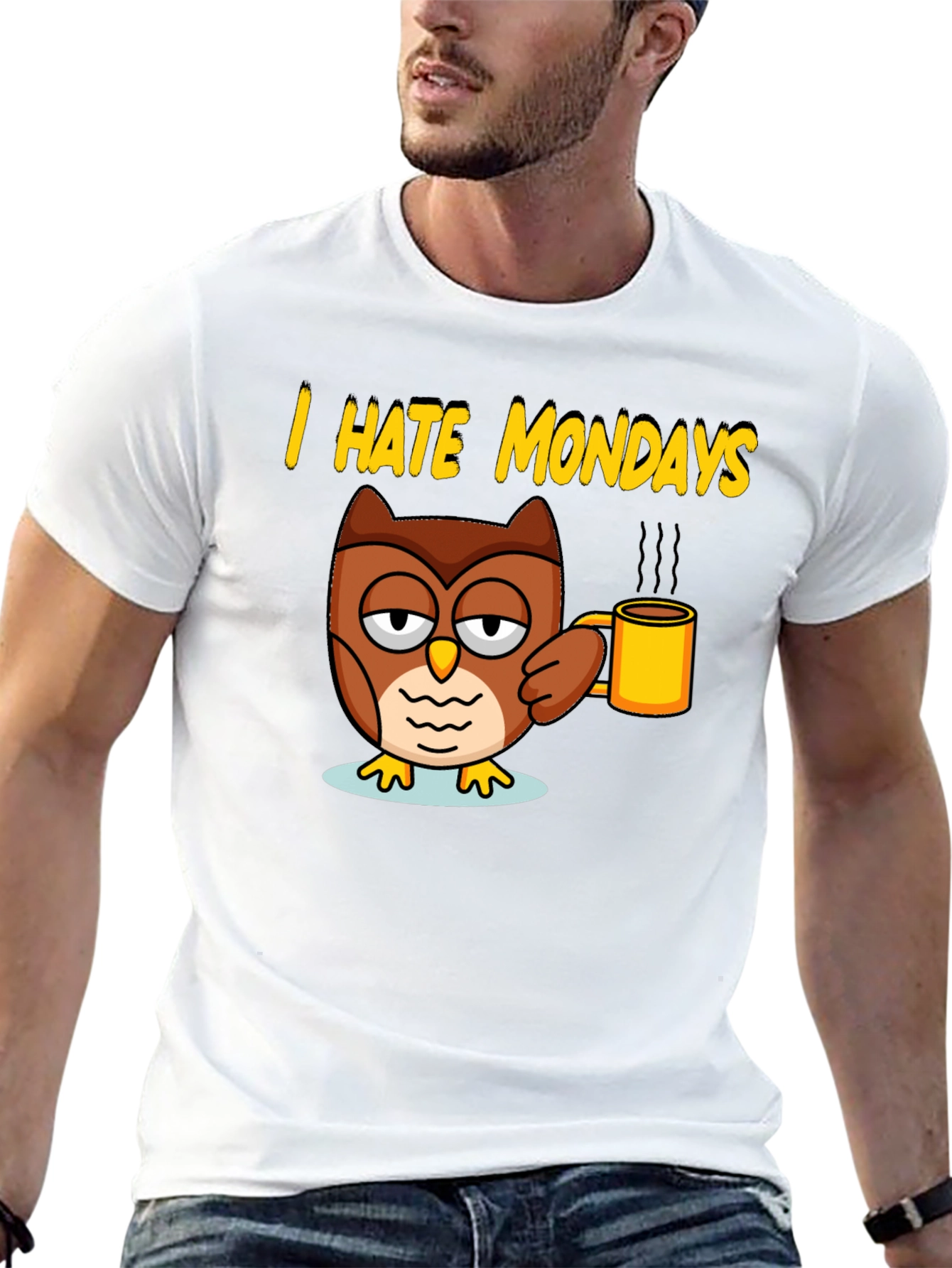 I Hate Mondays Owl T-Shirt - Coffee Lover Tee