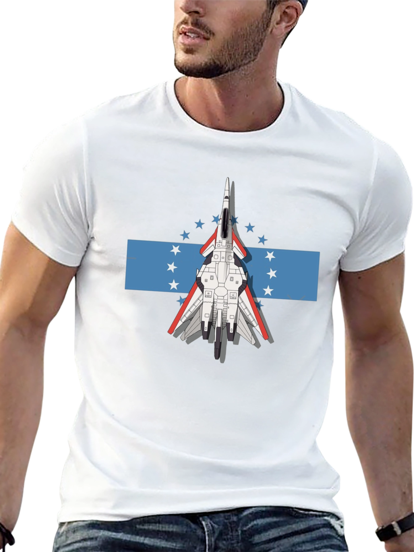Jet Fighter Tee - Honduras Flag Inspired Graphic T-Shirt