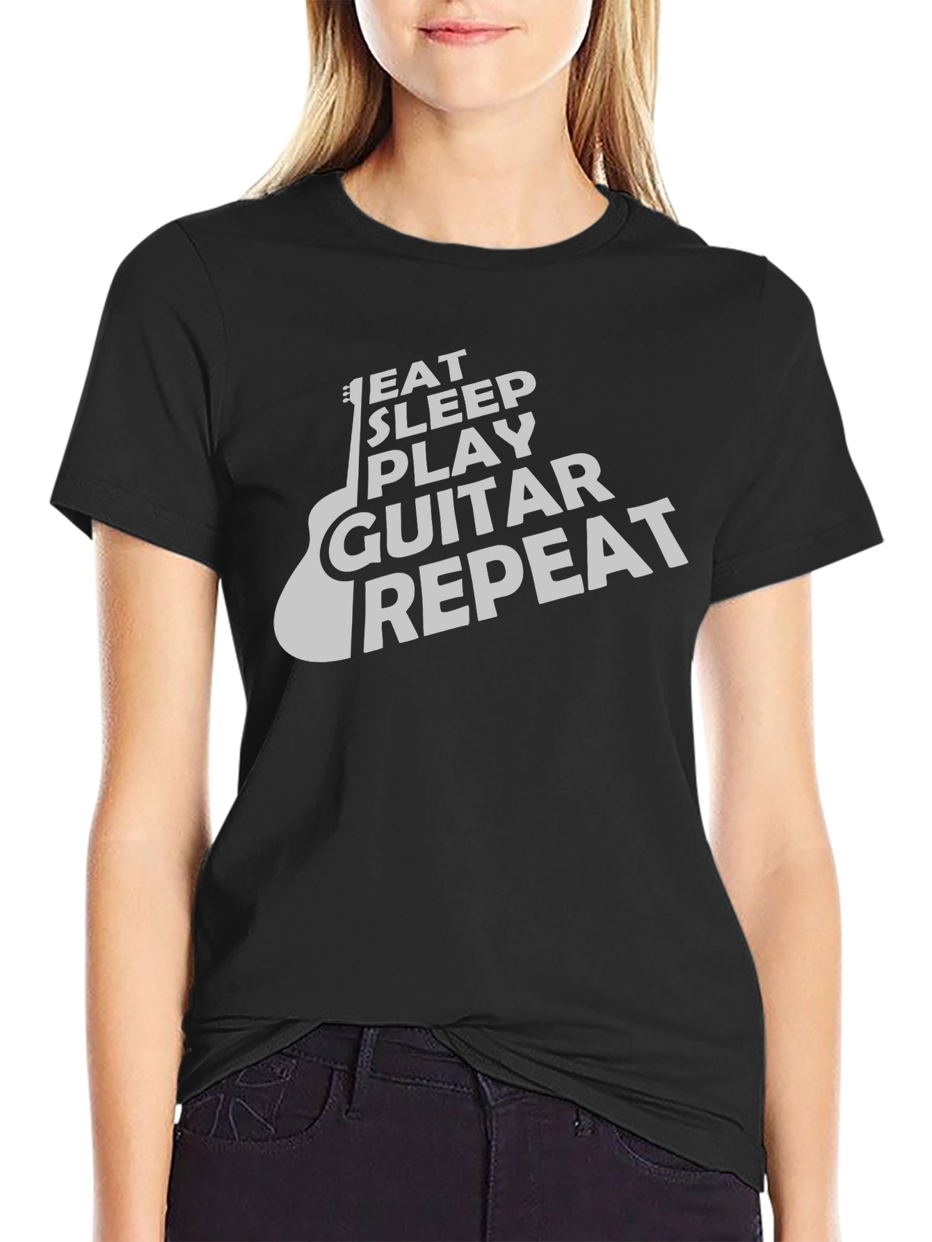 Eat Sleep Play Guitar Repeat Graphic Tee