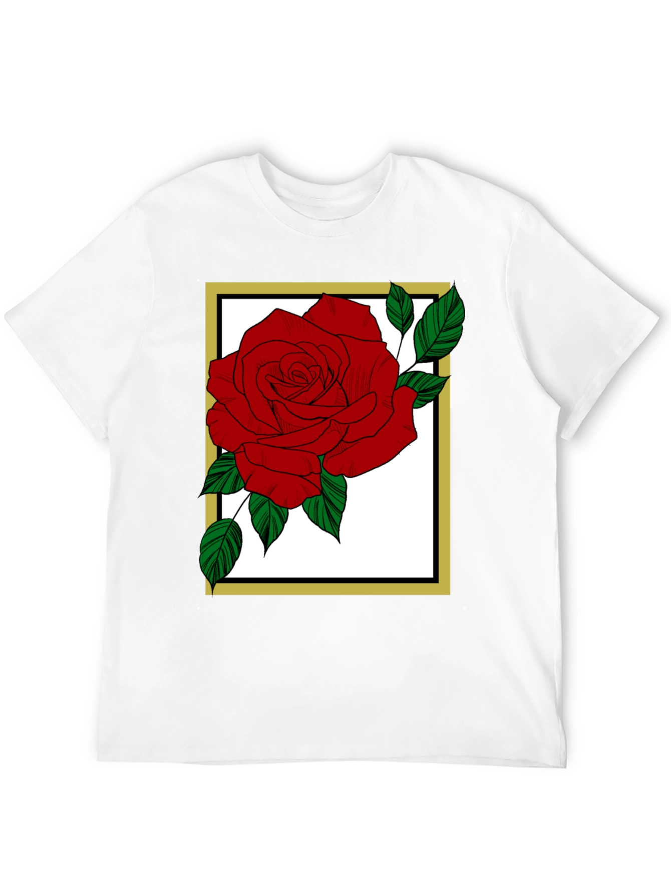 Rose Graphic Tee - Black Cotton Blend