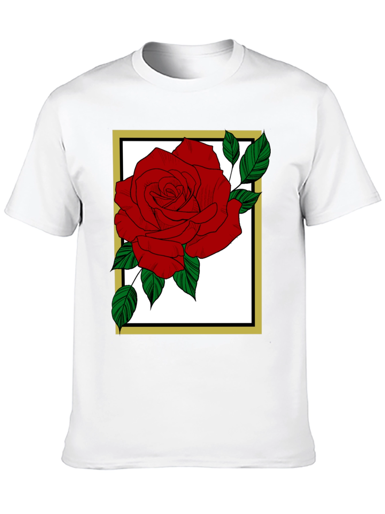 Rose Graphic Tee - Black Cotton Blend