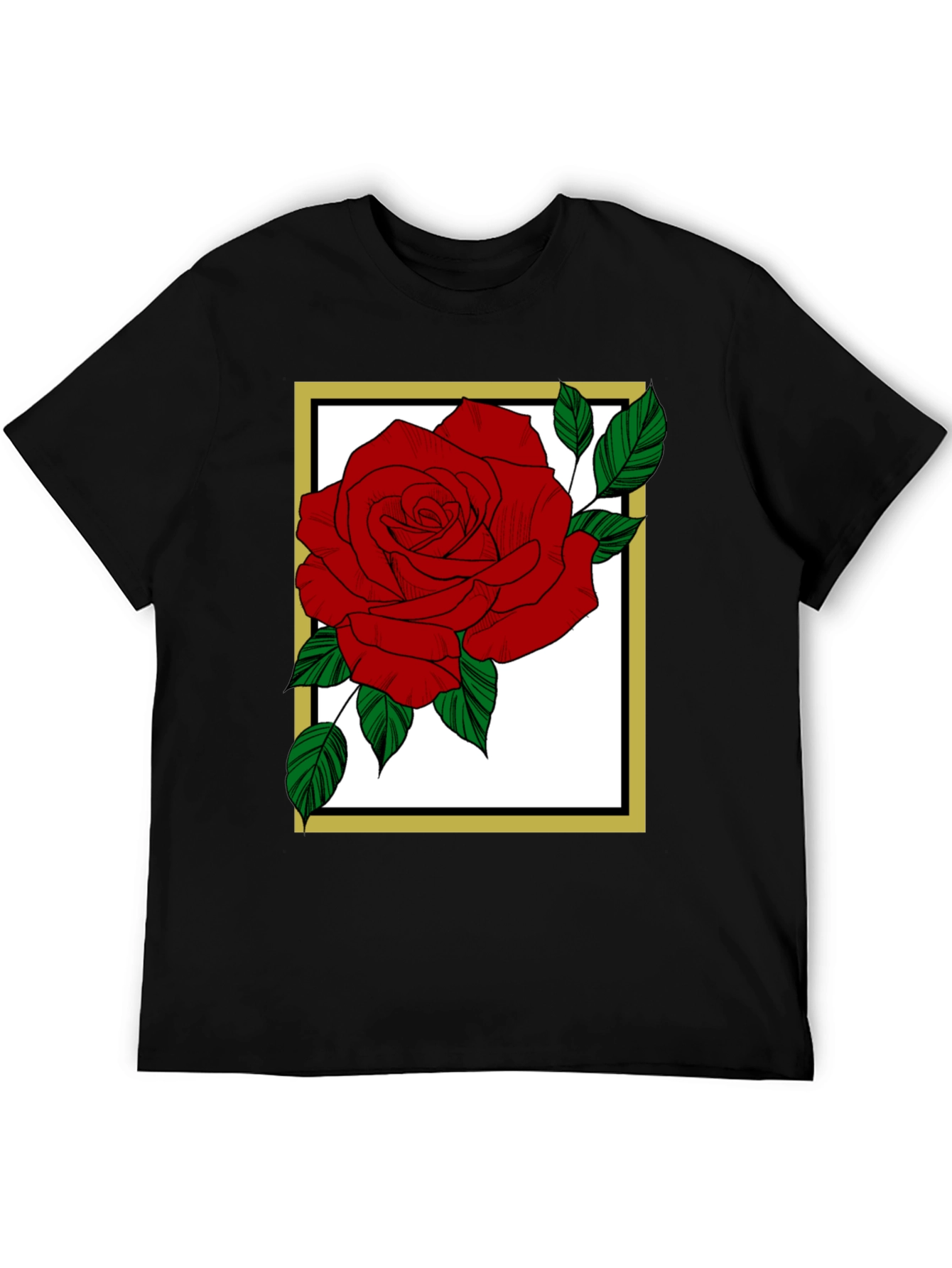 Rose Graphic Tee - Black Cotton Blend