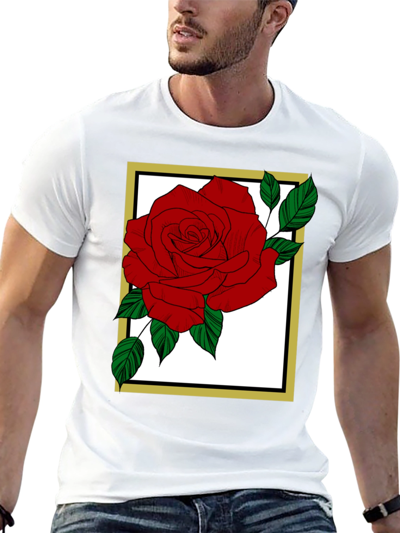 Rose Graphic Tee - Black Cotton Blend