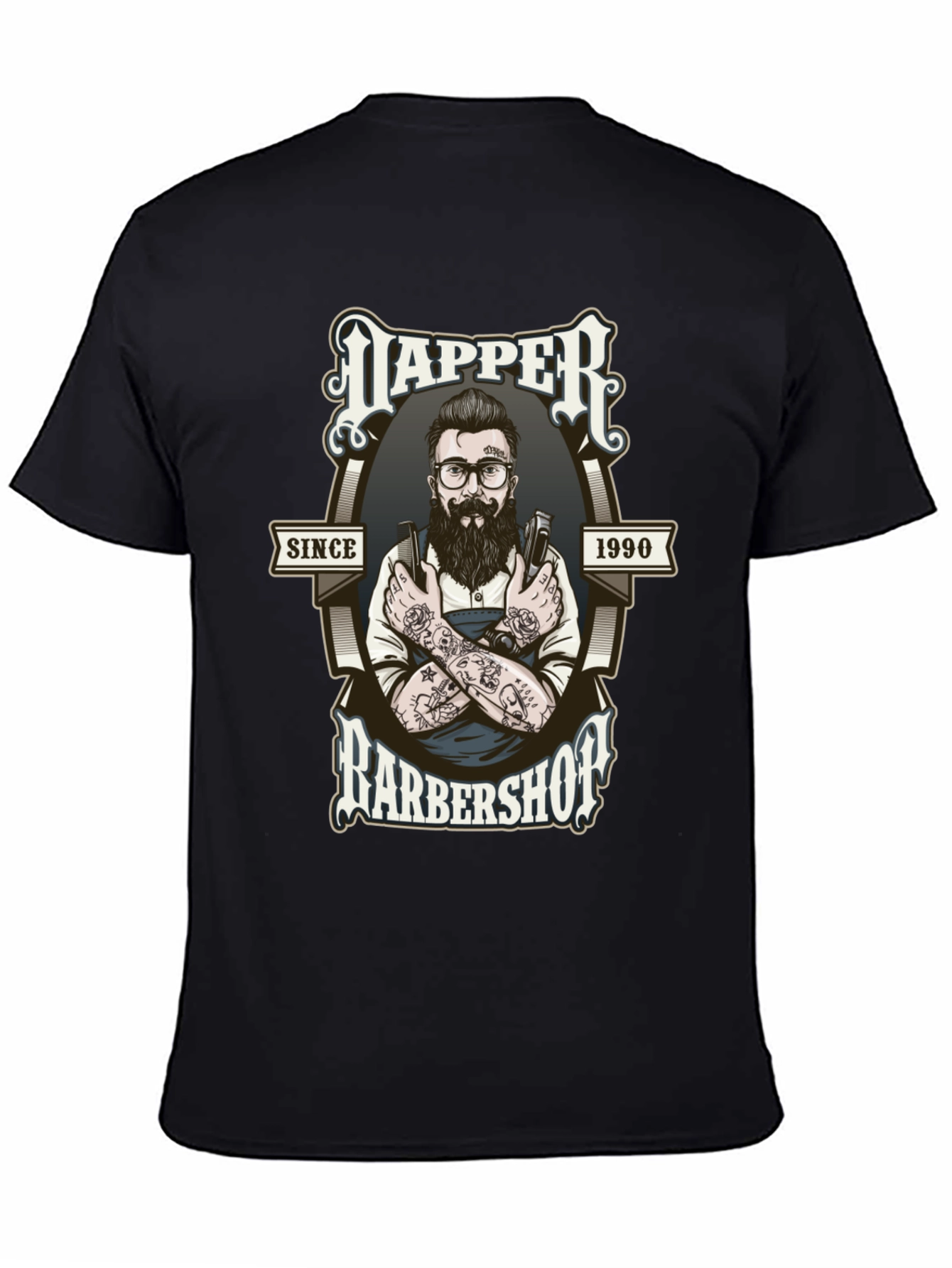 Dapper Barbershop Graphic Tee - Black