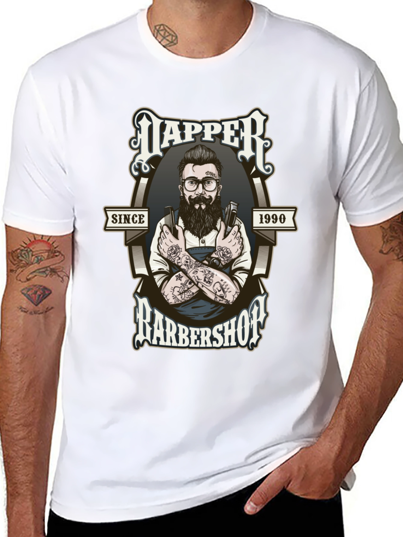 Dapper Barbershop Graphic Tee - Black