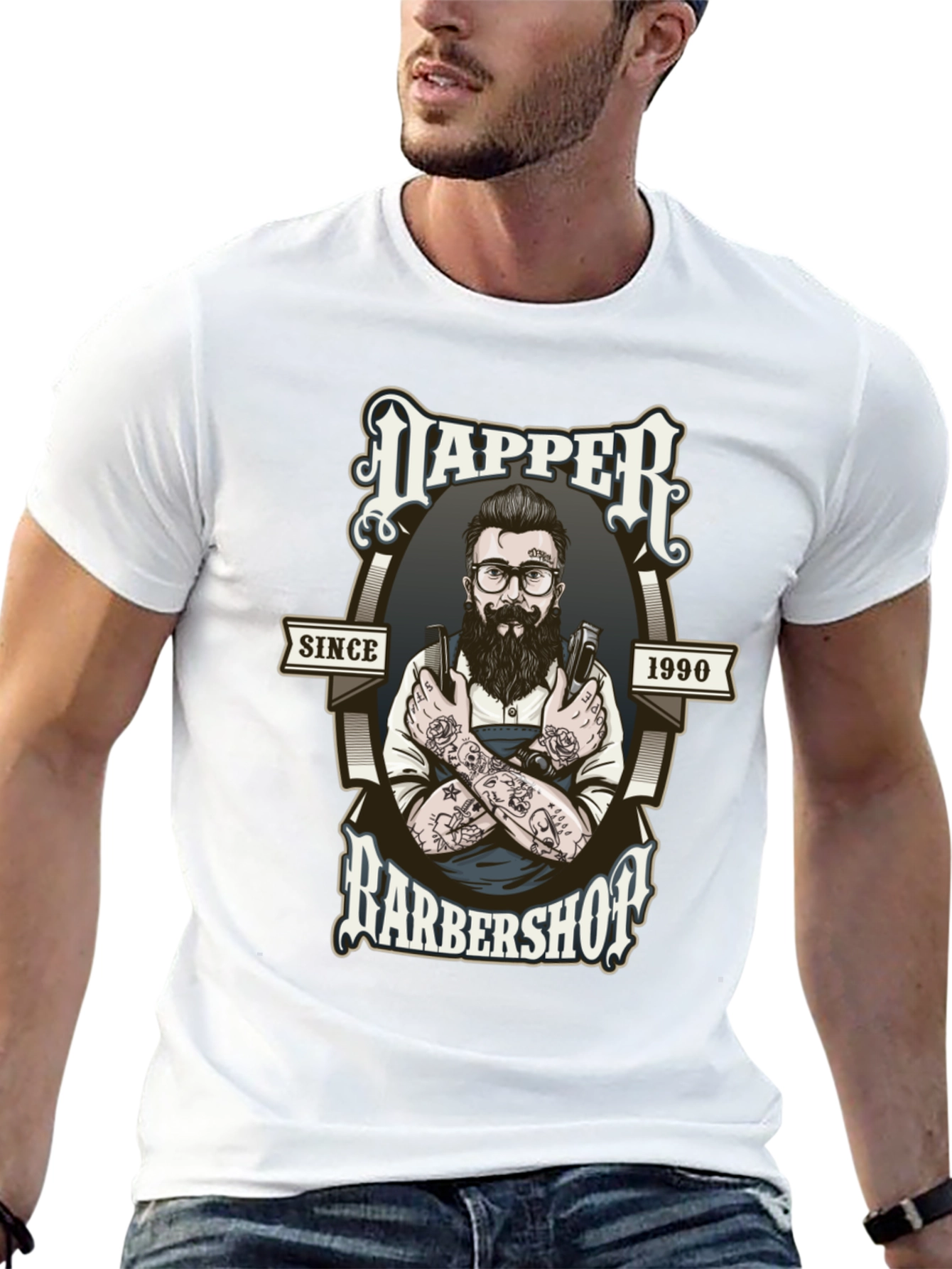 Dapper Barbershop Graphic Tee - Black